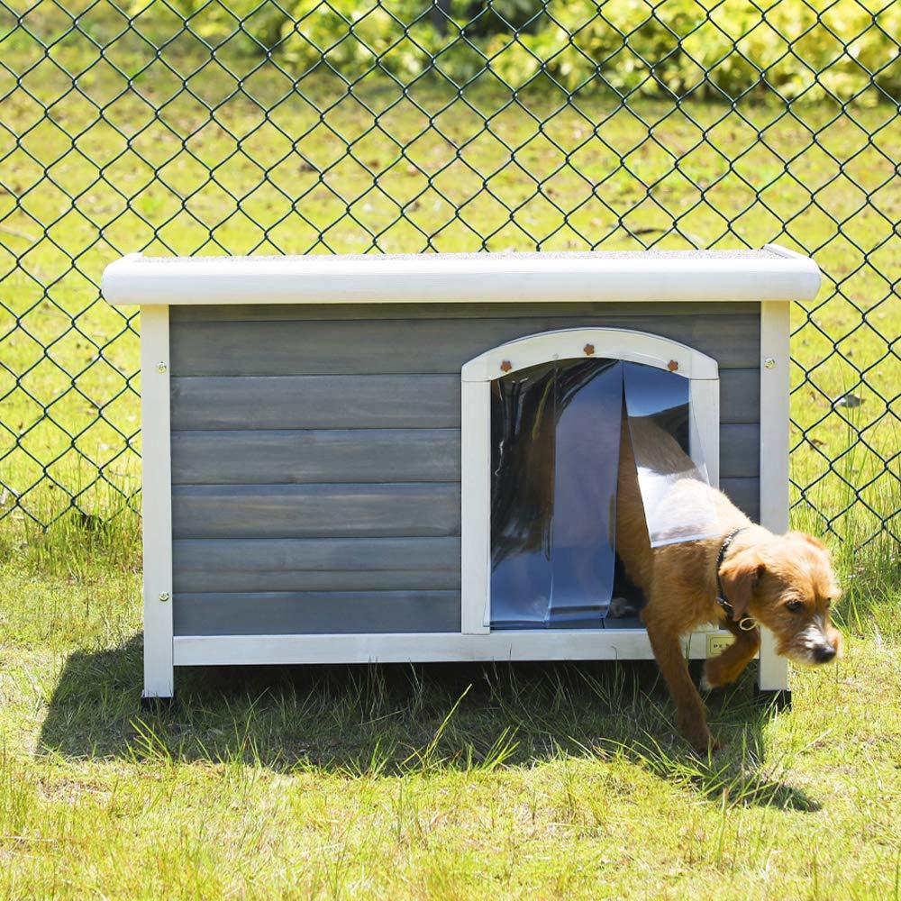 Petsfit Outdoor Dog House with Adjustable Foot Mat ,Asphalt shingles, Finnish Spruce Panels，Small