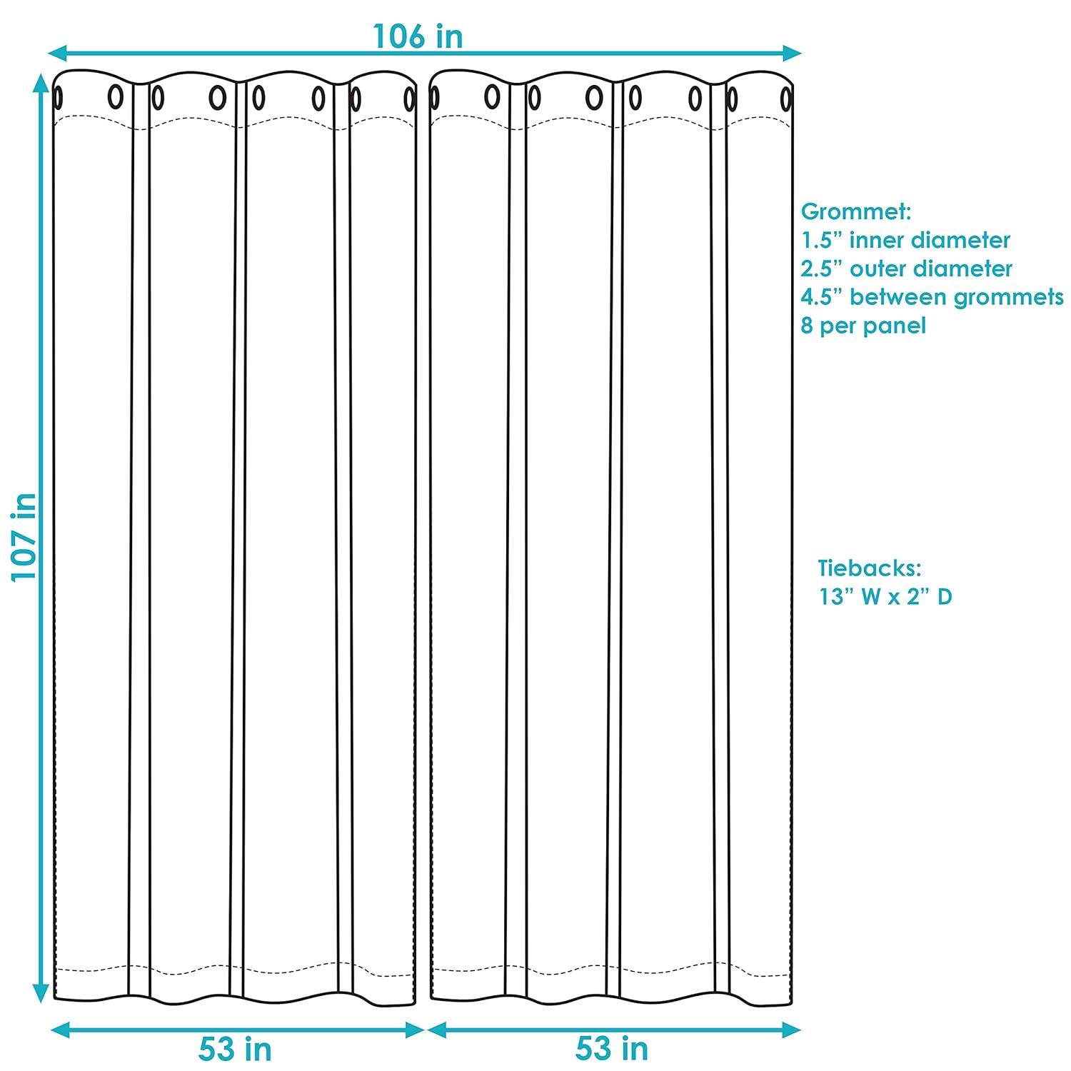 Sunnydaze Modern 2-Piece Blue and White Stripe Light-Filtering Curtain Set