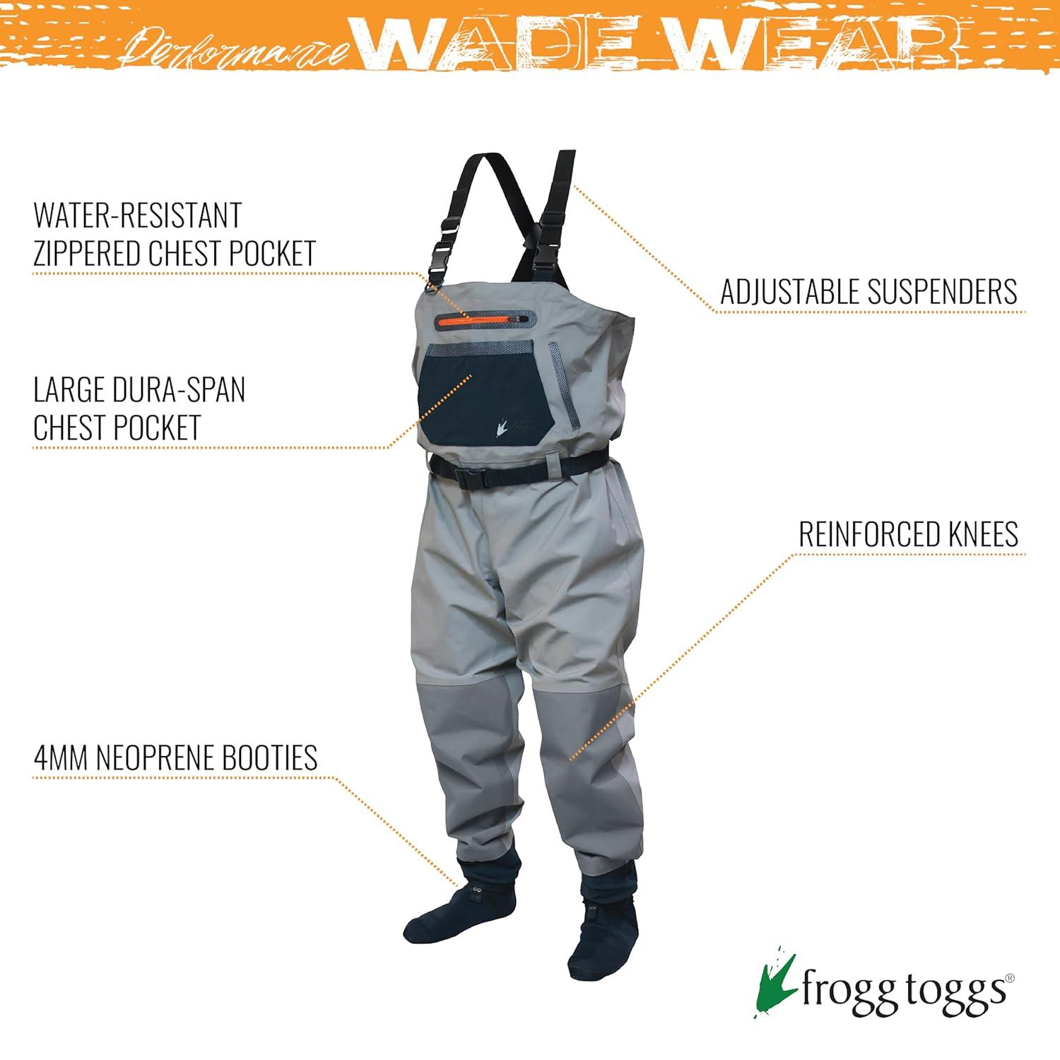 Frogg Toggs Sierran Reinforced Nylon Breathable Stockingfoot Wader | Slate / Gray | Size XL