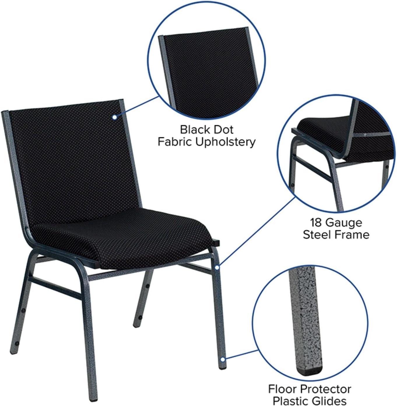 Flash Furniture HERCULES Series Heavy Duty Black Vinyl Stack Chair