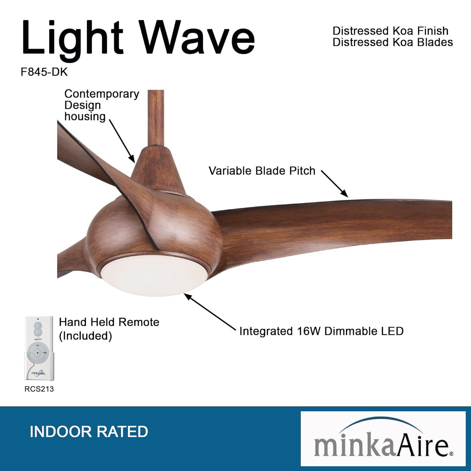 44" 3 - Blade LED Propeller Ceiling Fan with Remote Control and Light Kit Included