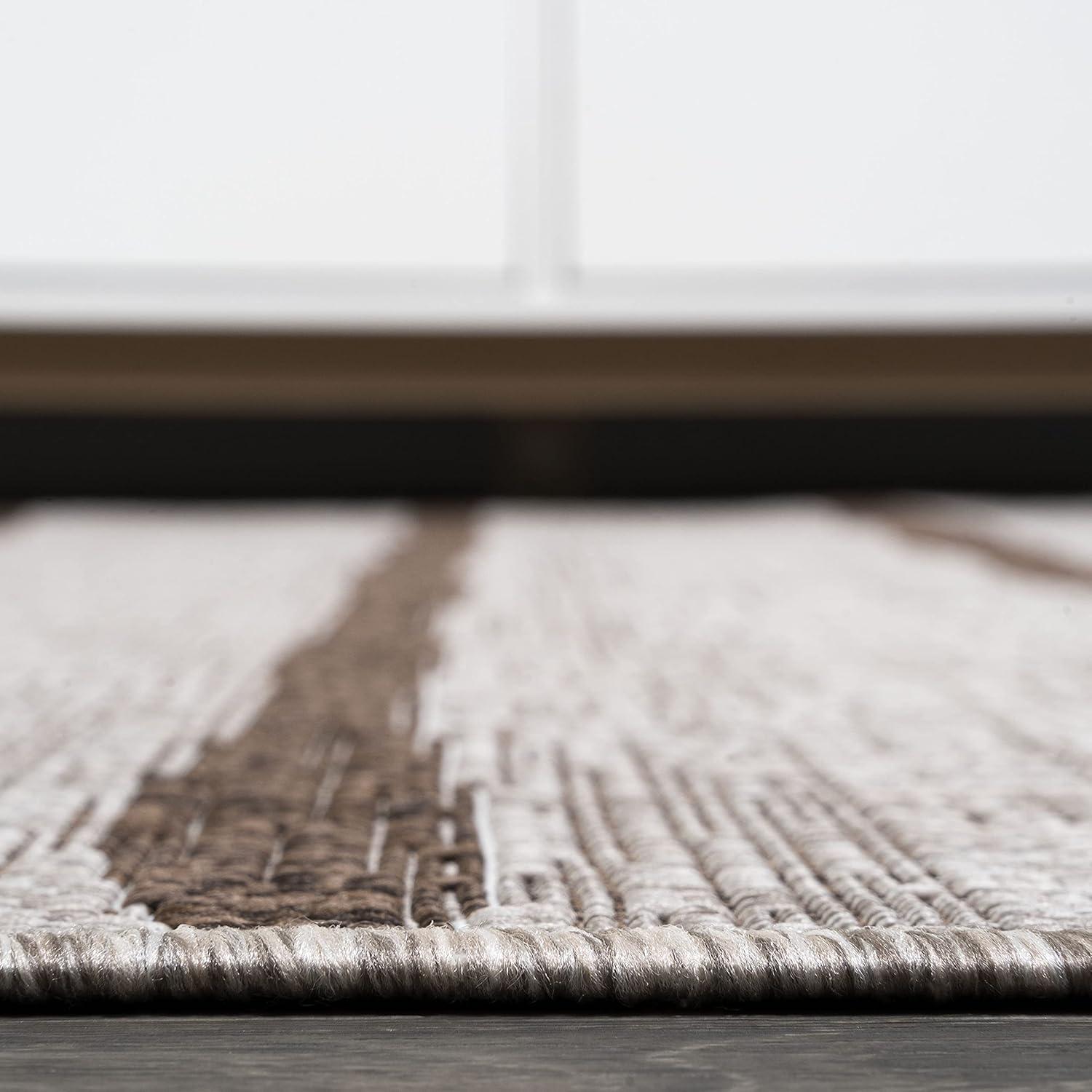 3'x5' Colonia Berber Stripe Indoor/Outdoor Area Rug, Beige/Brown - JONATHAN Y