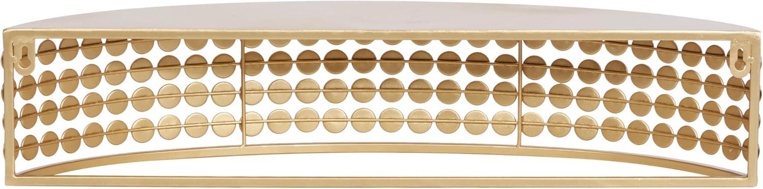 DecMode 5", 5"H Half-Moon 2-Tier Gold Wall Shelf with Crystal Embellishments (2 Count)