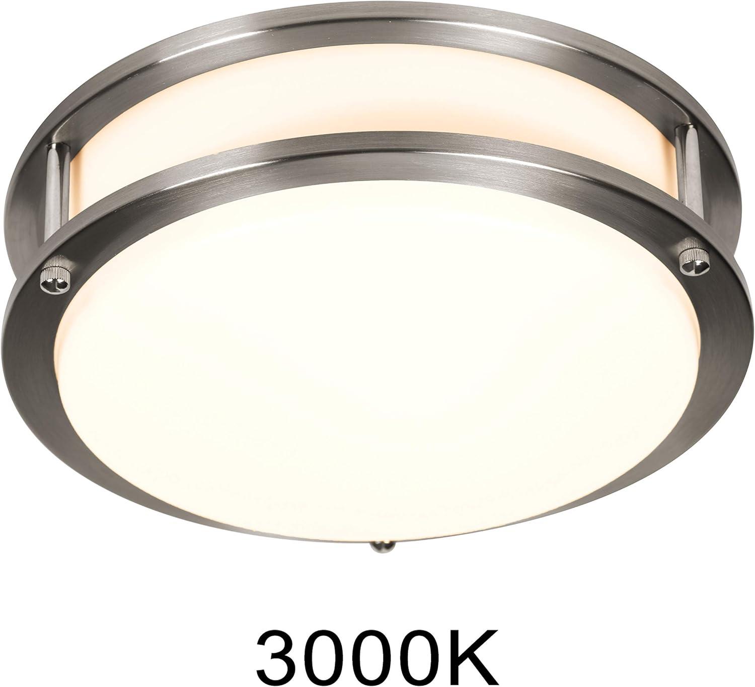 14" Brushed Nickel LED Energy Star Drum Flush Mount Light