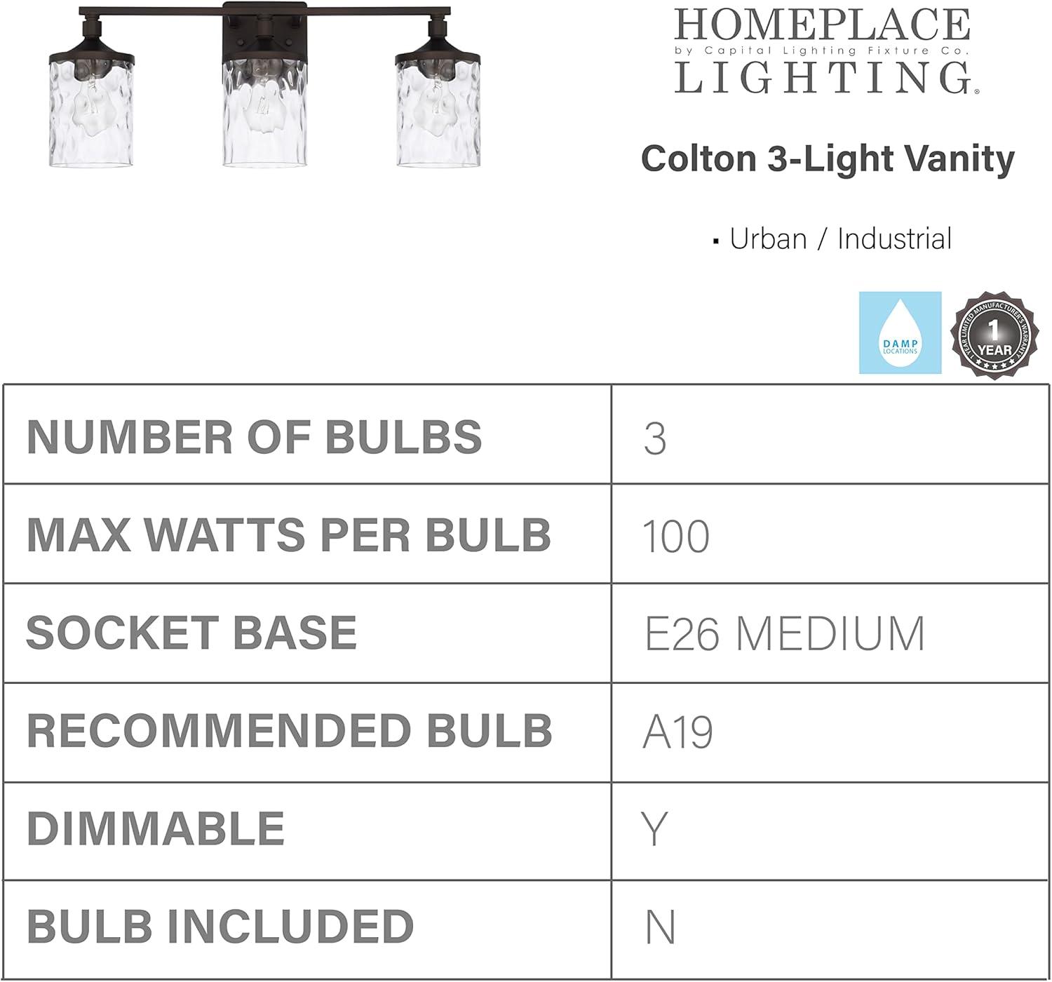 Capital Lighting 128831-451 Colton 3 Light 24" Wide Bathroom Vanity Light - Bronze