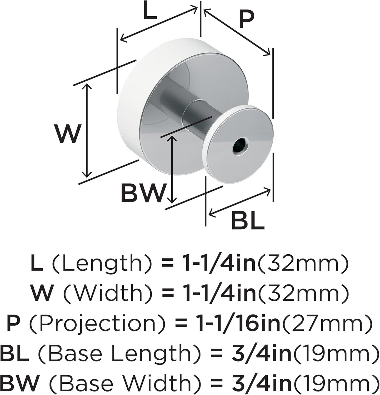 Radius 1 1/4" Diameter Round Knob