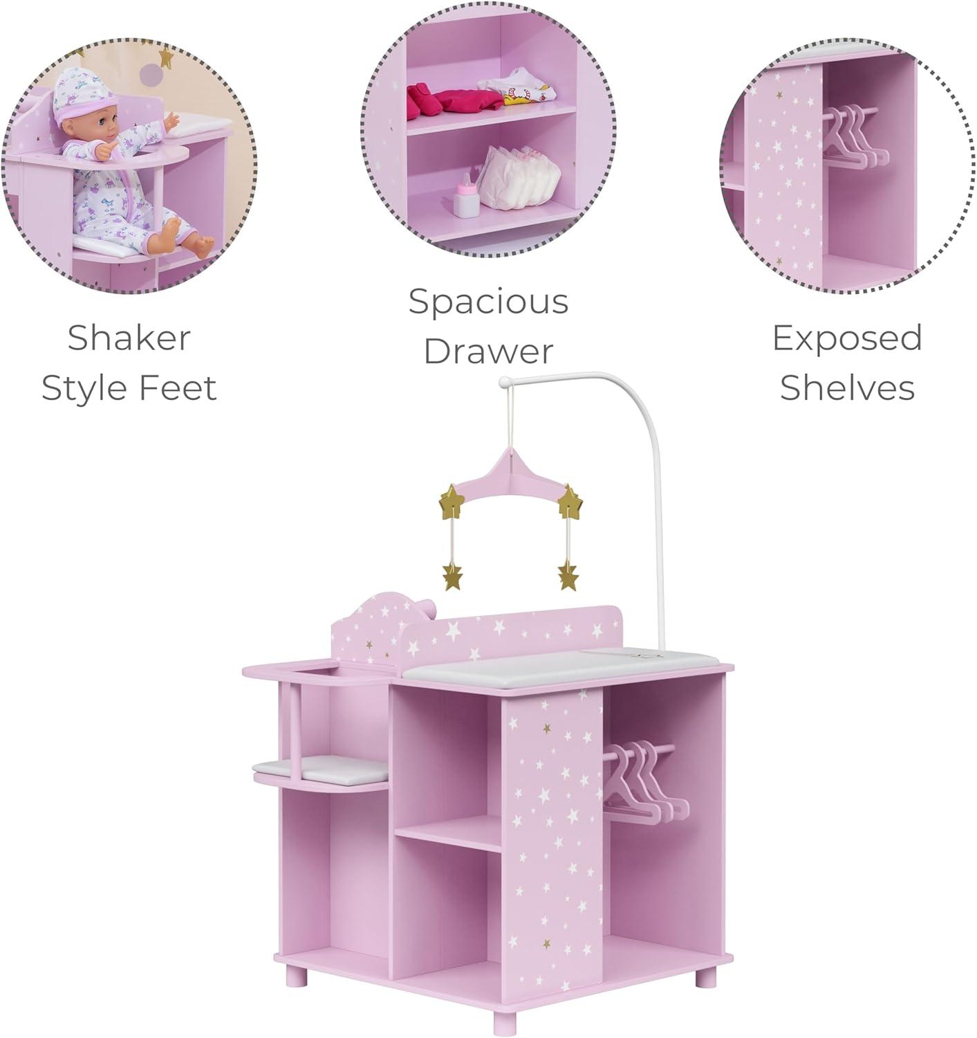 Teamson Kids Olivia's Little World Wooden Doll Changing Station