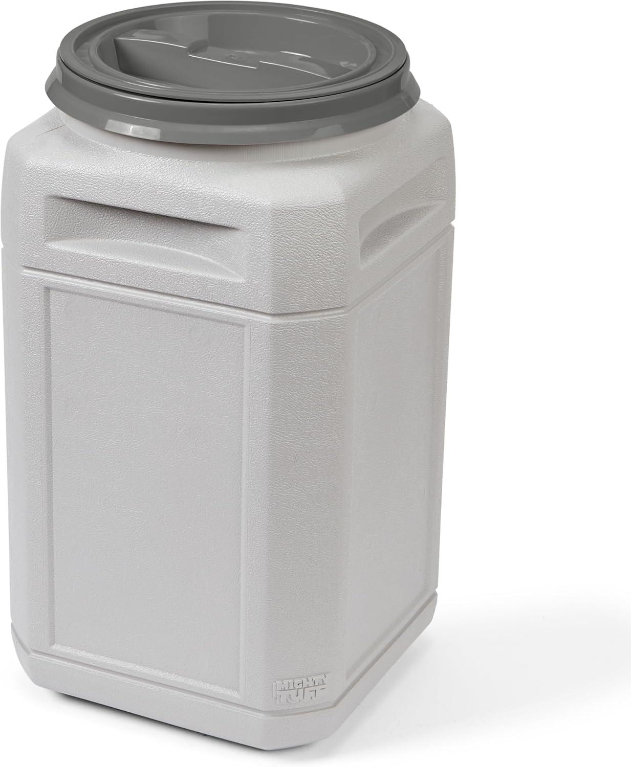 Mighty Tuff 13 Gal, up to 54 Lbs. Pet Food Storage Container with Airtight Twist Lid and Built-In Handles