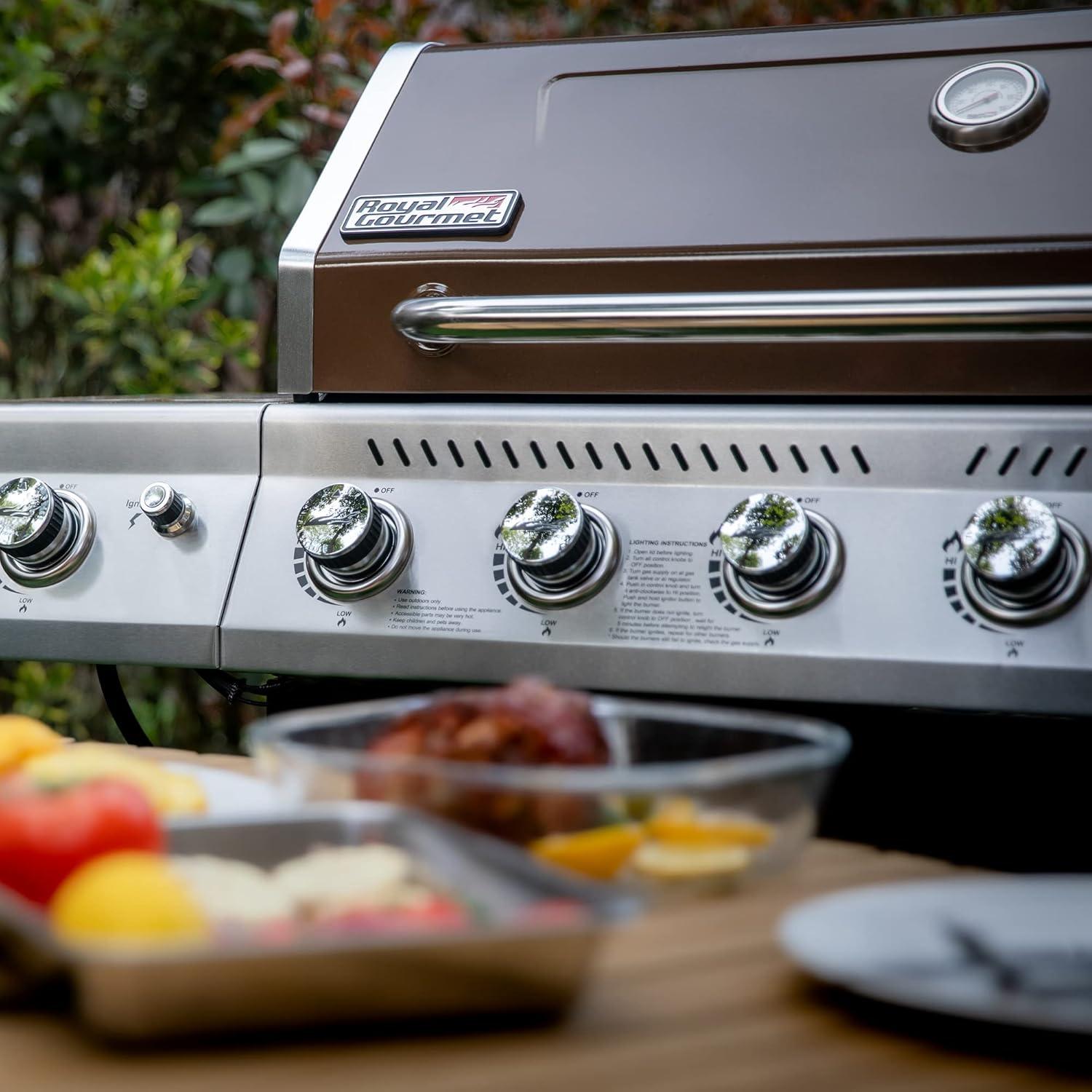 Royal Gourmet 6 - Burner Freestanding Liquid Propane 74000 BTU Gas Grill with Cabinet