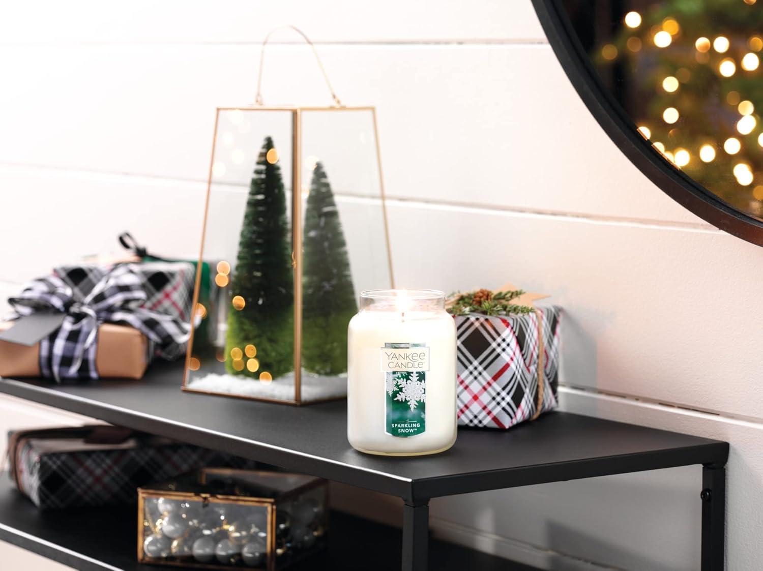 Yankee Candle Sparkling Snow Scented, Classic 22oz Large Jar Single Wick Candle, Over 110 Hours of Burn Time , Holiday Gifts for All Sparkling Snow Classic Large Jar