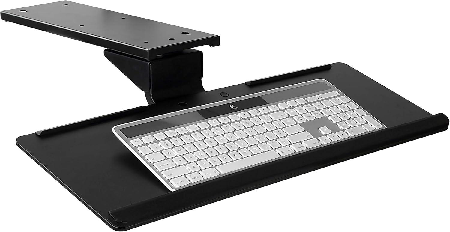 Mount-it Mount-It! Under Desk Keyboard Tray and Mouse Platform with Gel Wrist Pad, 17 inch Space Saving Track