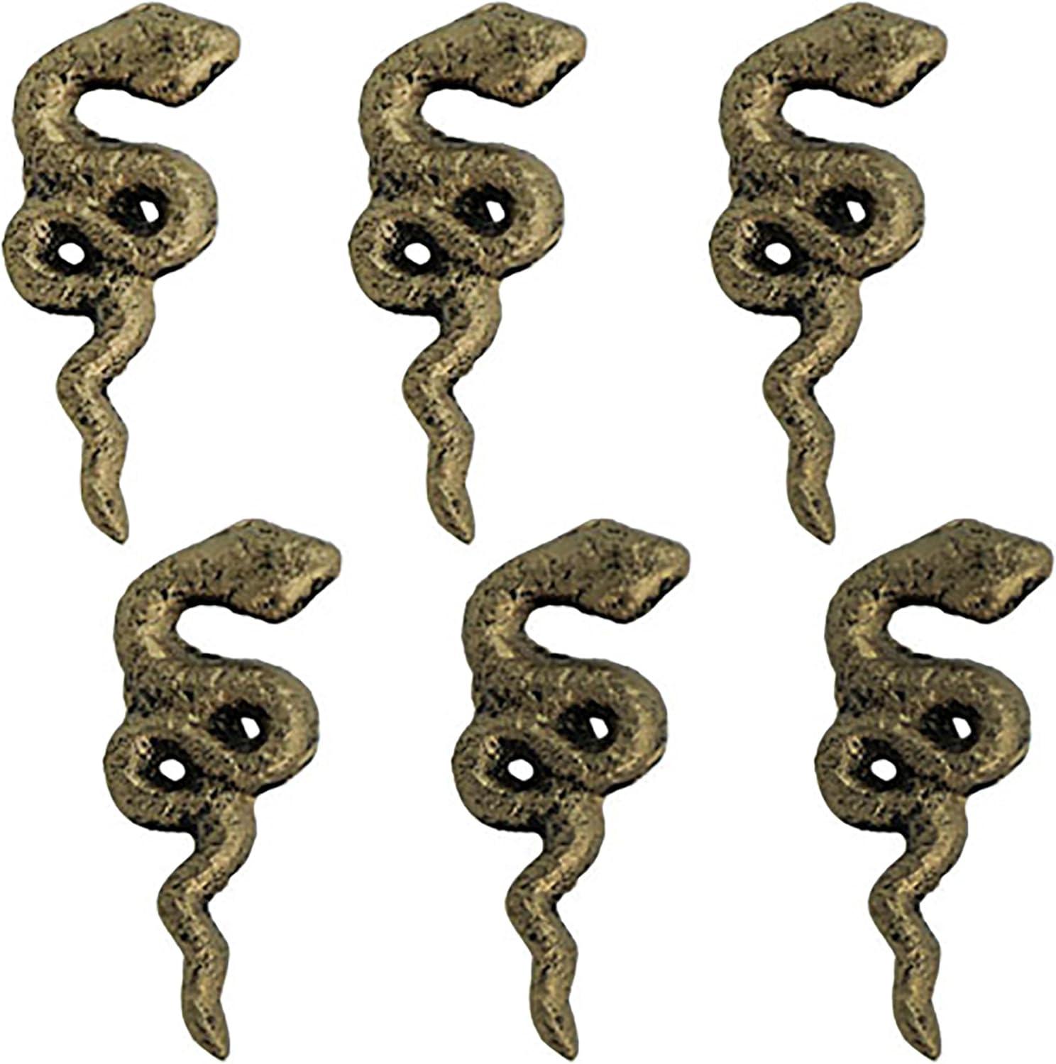 Zeckos Set of 6 Gold Gothic Snake Drawer Pulls - 2.25" x 1" - Cabinet Decor