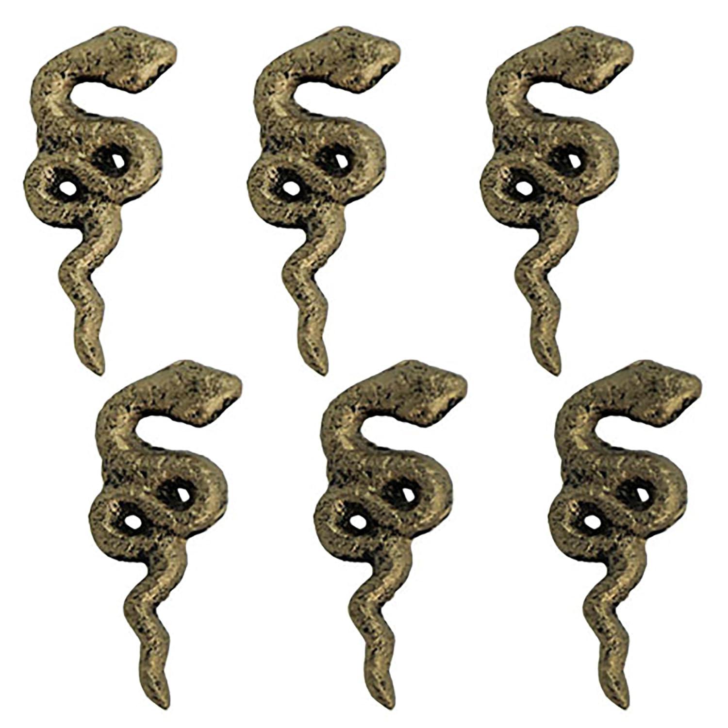 Zeckos Set of 6 Gold Gothic Snake Drawer Pulls - 2.25" x 1" - Cabinet Decor