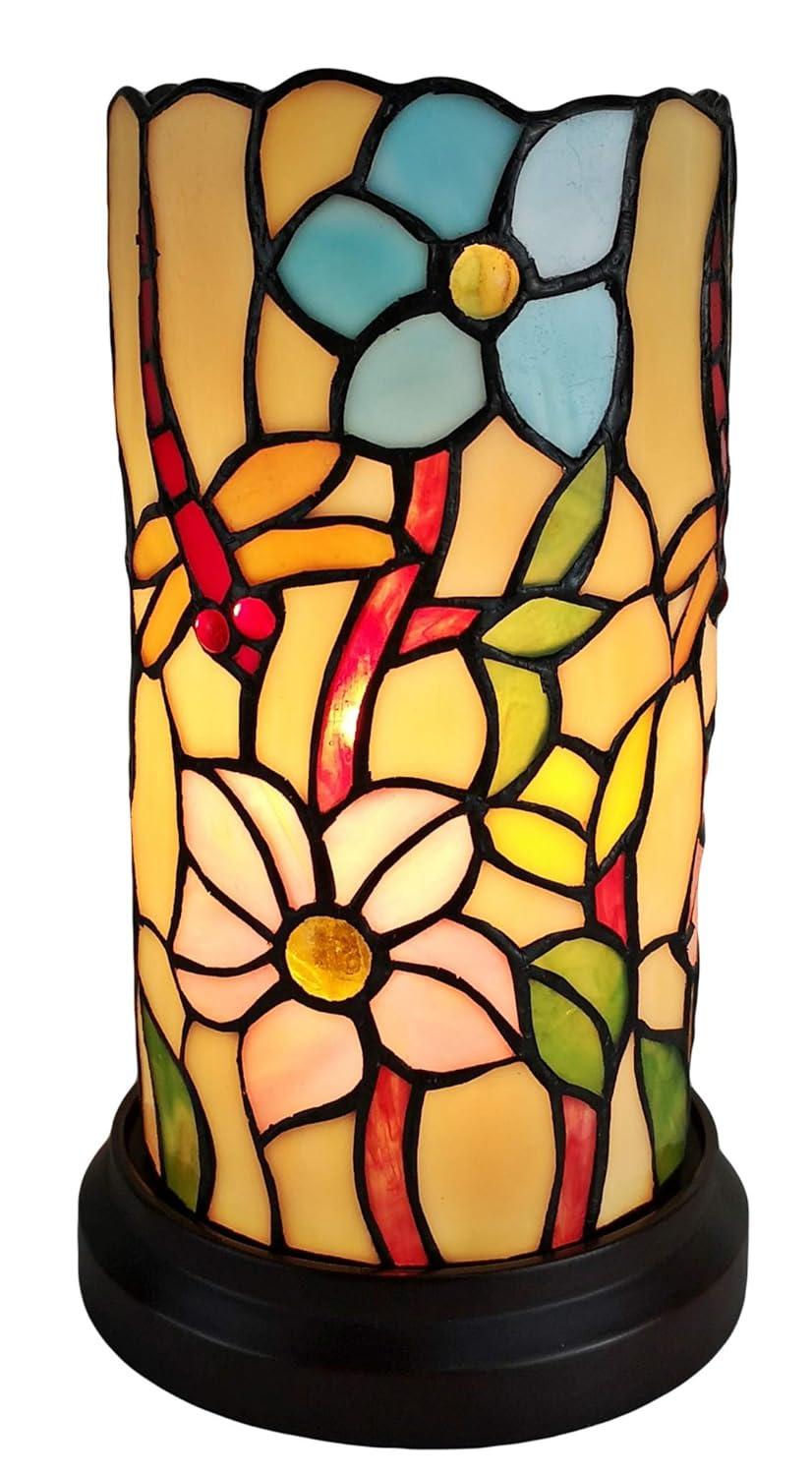 Amora Lighting Tiffany Style Dragonfly Hand-Crafted Mini Table Lamp 10 Inch Tall