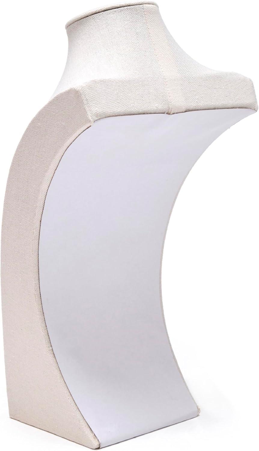 Juvale 12 Inch Linen Jewelry Display Bust, Necklace Mannequin Holder Stand for Retail Stores and Trade Shows (Beige)