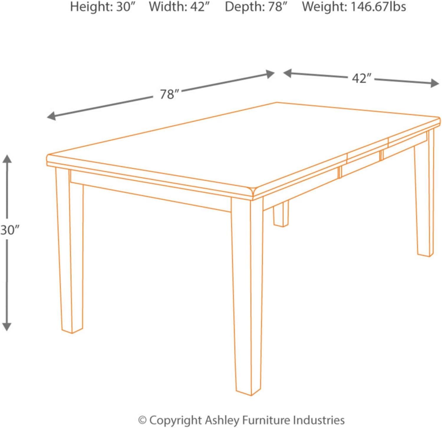 Ralene Rectangular Butterfly Extendable Dining Table Wood/Medium Brown - Signature Design by Ashley: Plank-Style, Seats 6