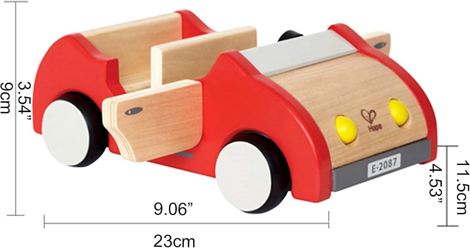 Hape Dollhouse Family Car - Red - Kids Wooden Car Toy