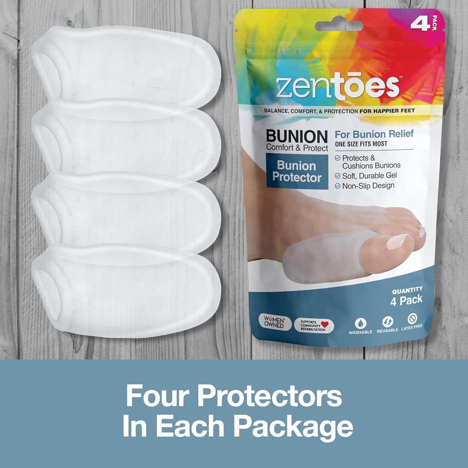 ZenToes Gel Bunion Guards - 4 Pack - Cushions and Protects Bunions