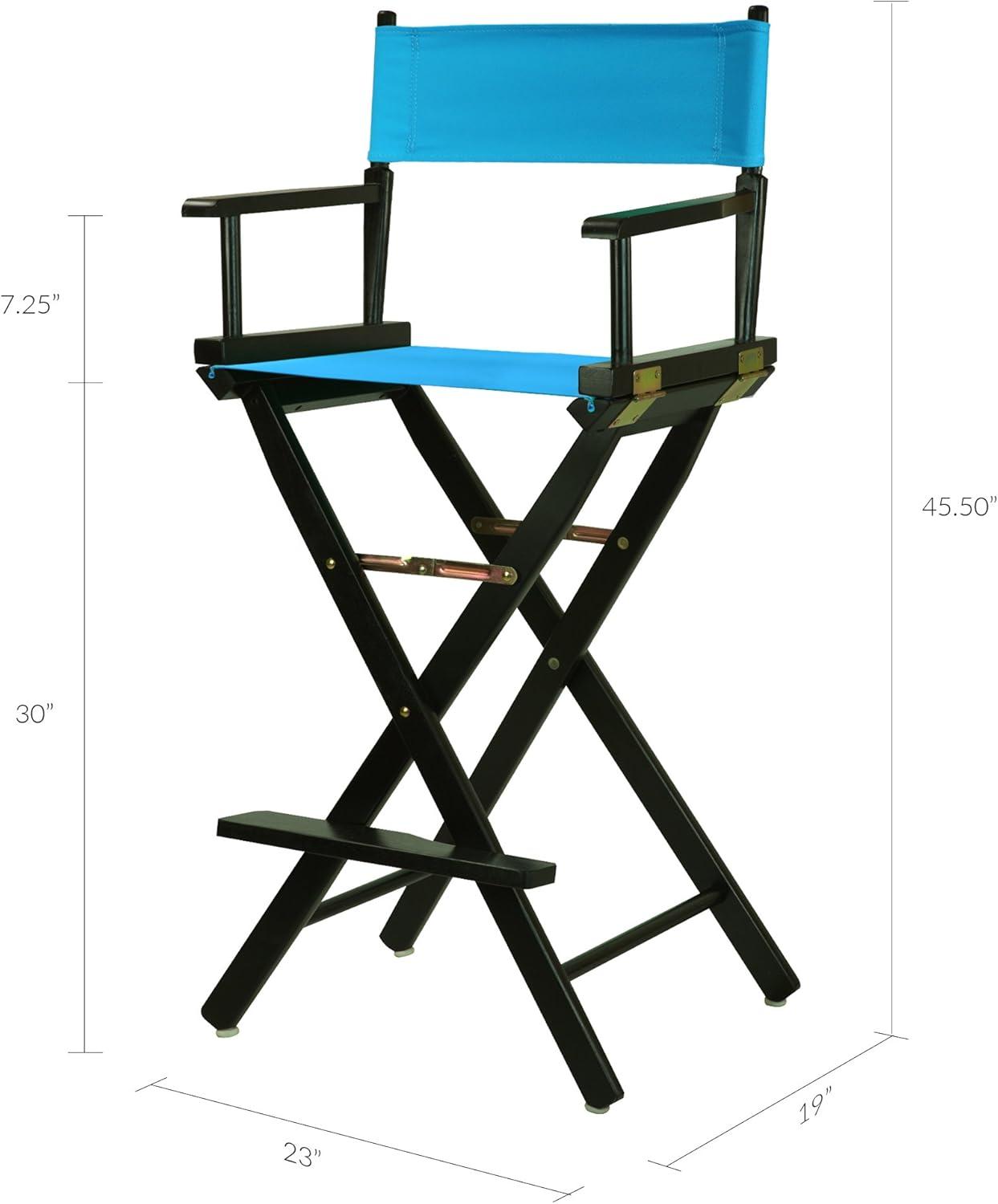 "30" Director's Chair Black Frame-Turquoise Canvas"