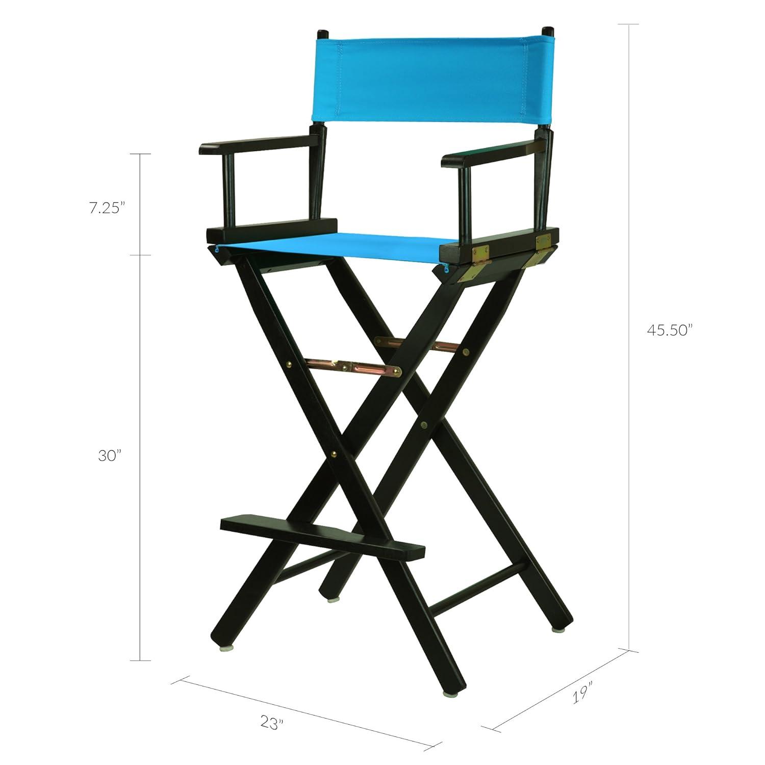 "30" Director's Chair Black Frame-Turquoise Canvas"