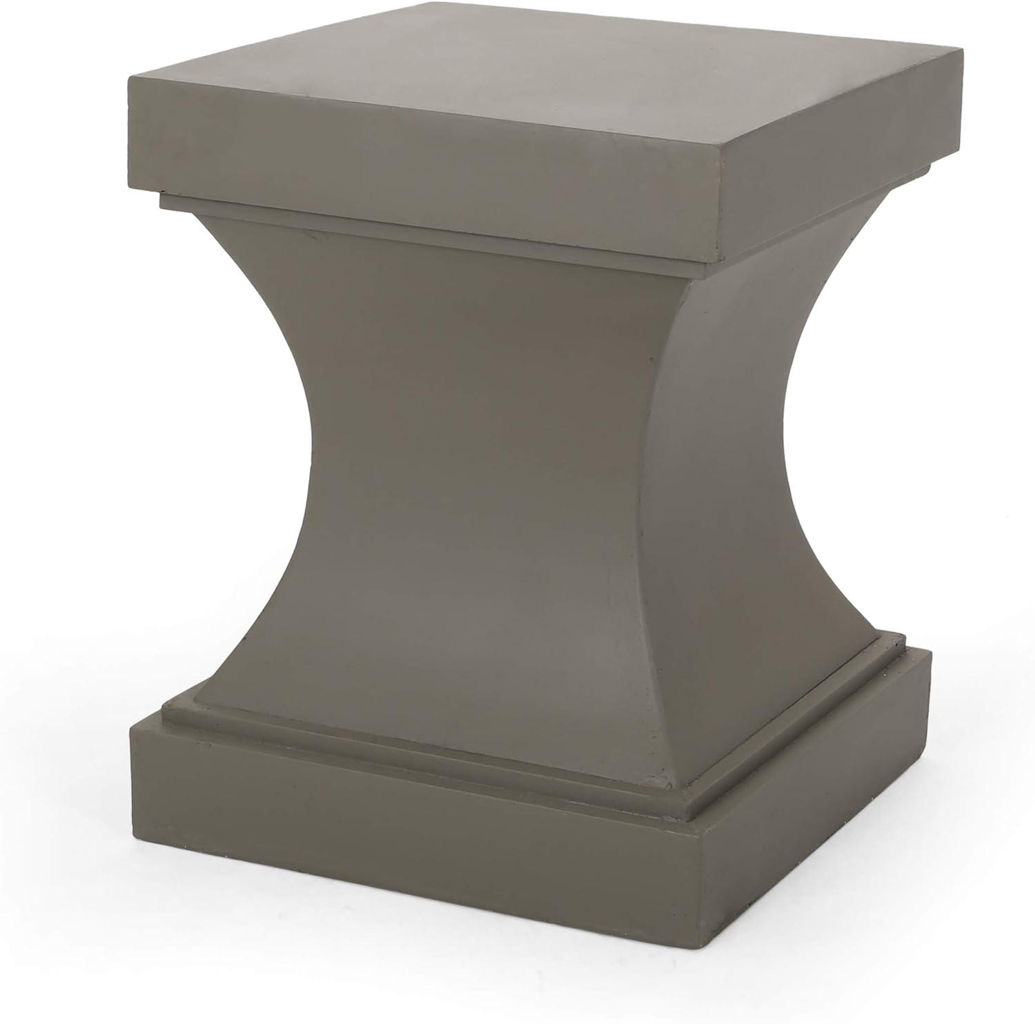 Christopher Knight Home Allison Outdoor Modern Lightweight Concrete Side Table, Light Gray