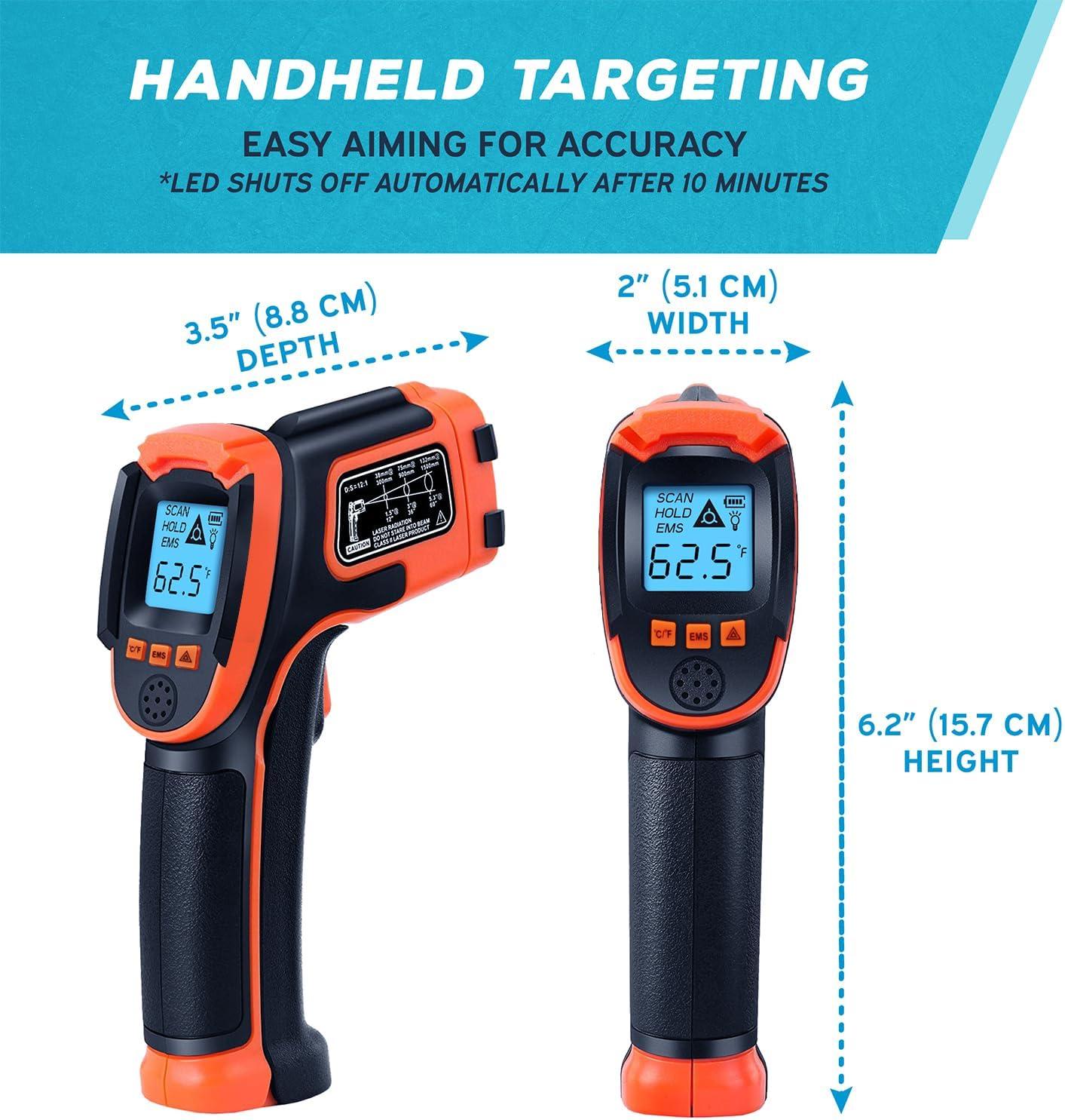 High Accuracy Black and Orange Infrared Digital Thermometer Gun