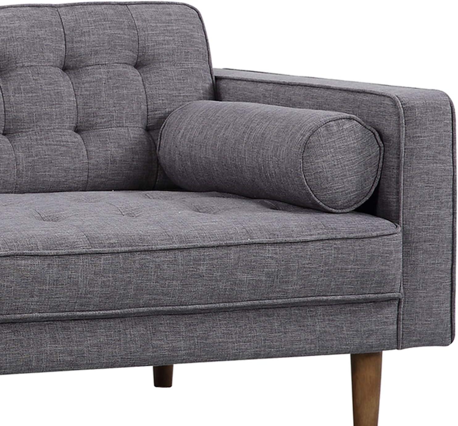 Element Loveseat in Dark Gray Linen and Walnut Legs