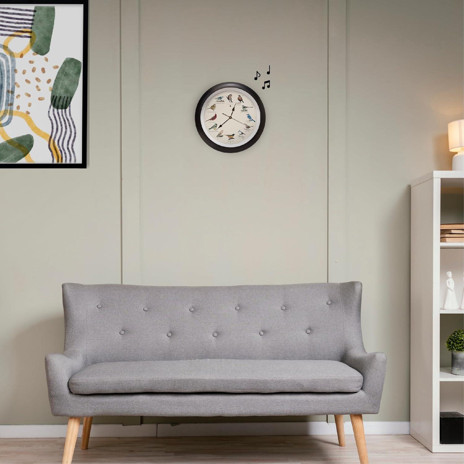 Mark Feldstein, The Original Singing Bird Wall Clock, 13 Inch, Black