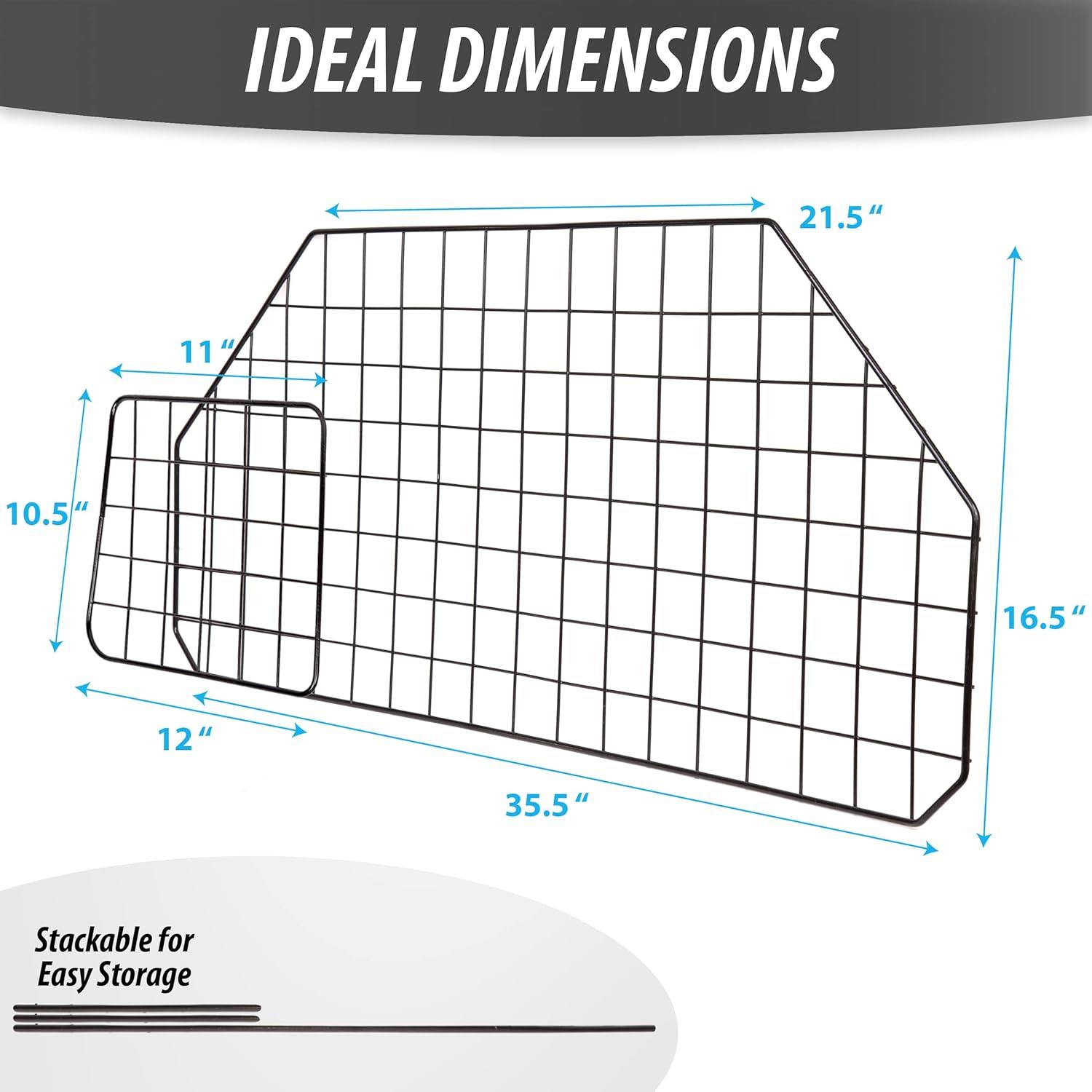 Car Dog Universal Pet Barrier - Zone Tech Premium Quality Black Heavy Duty Coated Wire Adjustable Mounted Headrest Barrier for Pet/Dog Safety