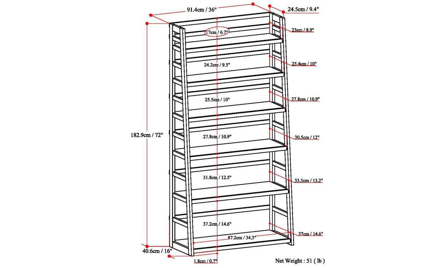 Simplihome Wide Bookcase, Acadian, Walnut