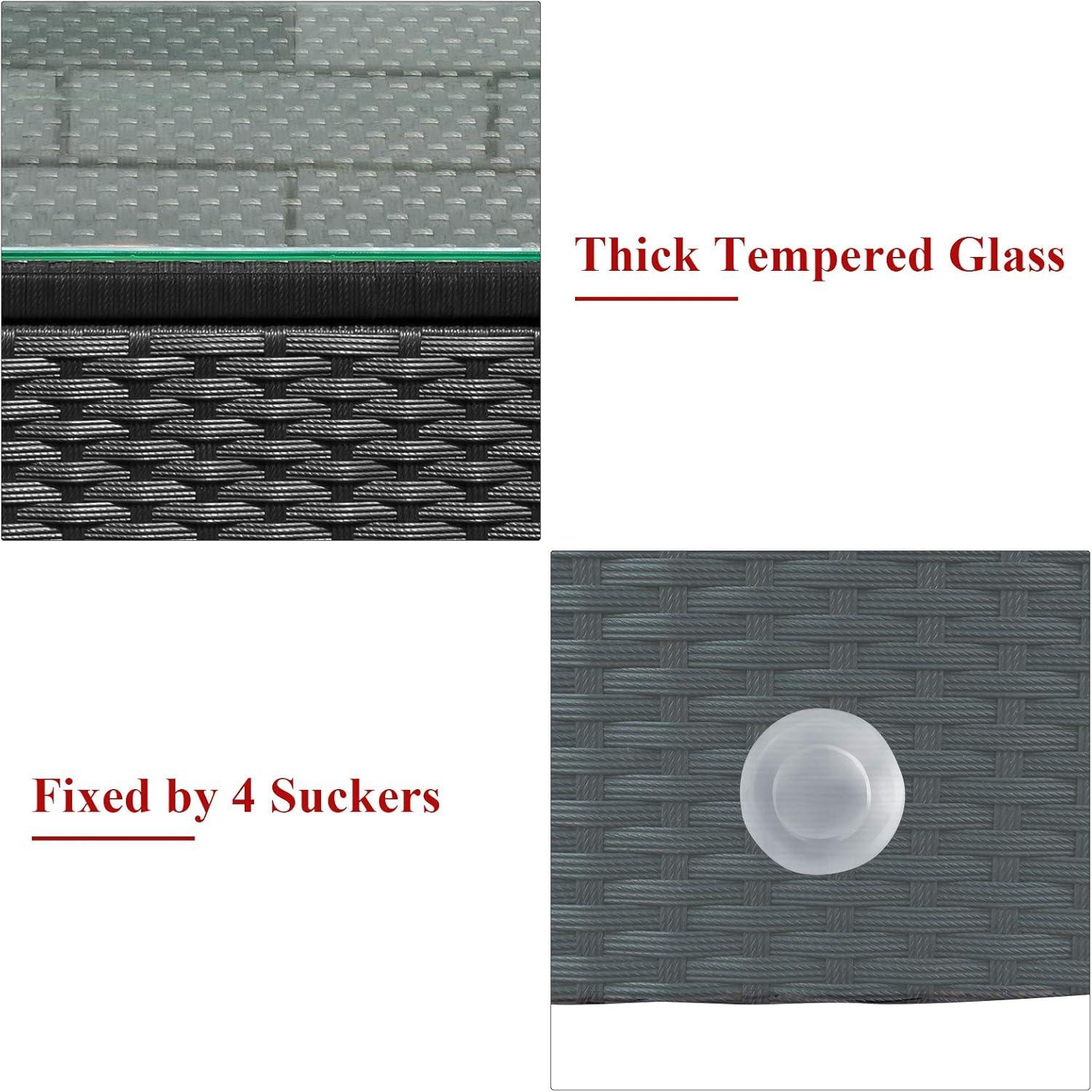 Costway 3PCS Patio Rattan Wicker Furniture Set Sofa Table W/Cushion Yard Red