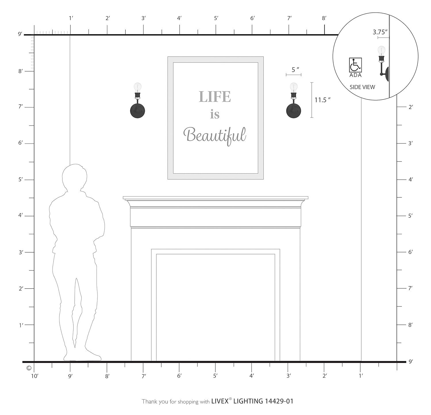 Livex Lighting Lansdale 1 - Light Vanity in  Antique Brass