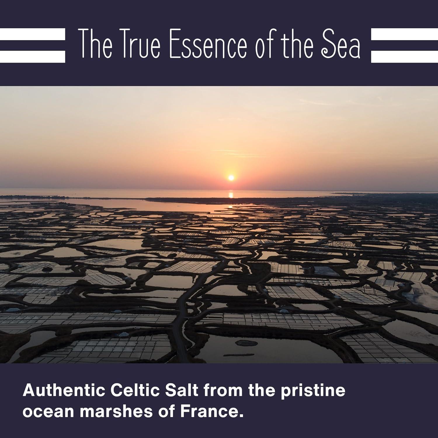 Le Marinier Celtic Salt Fine Ground, 1.1lb - 18oz. Unrefined French Sea Salt 100% Natural, Hand Harvested Mineral Celtic Salt (1.1lb Fine Ground)