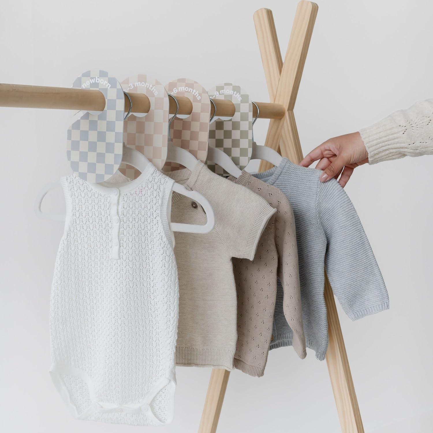 3 Sprouts 3 Sprouts Baby Closet Dividers (Newborn To 24 Months) – Pack Of 8 - Checkerboard