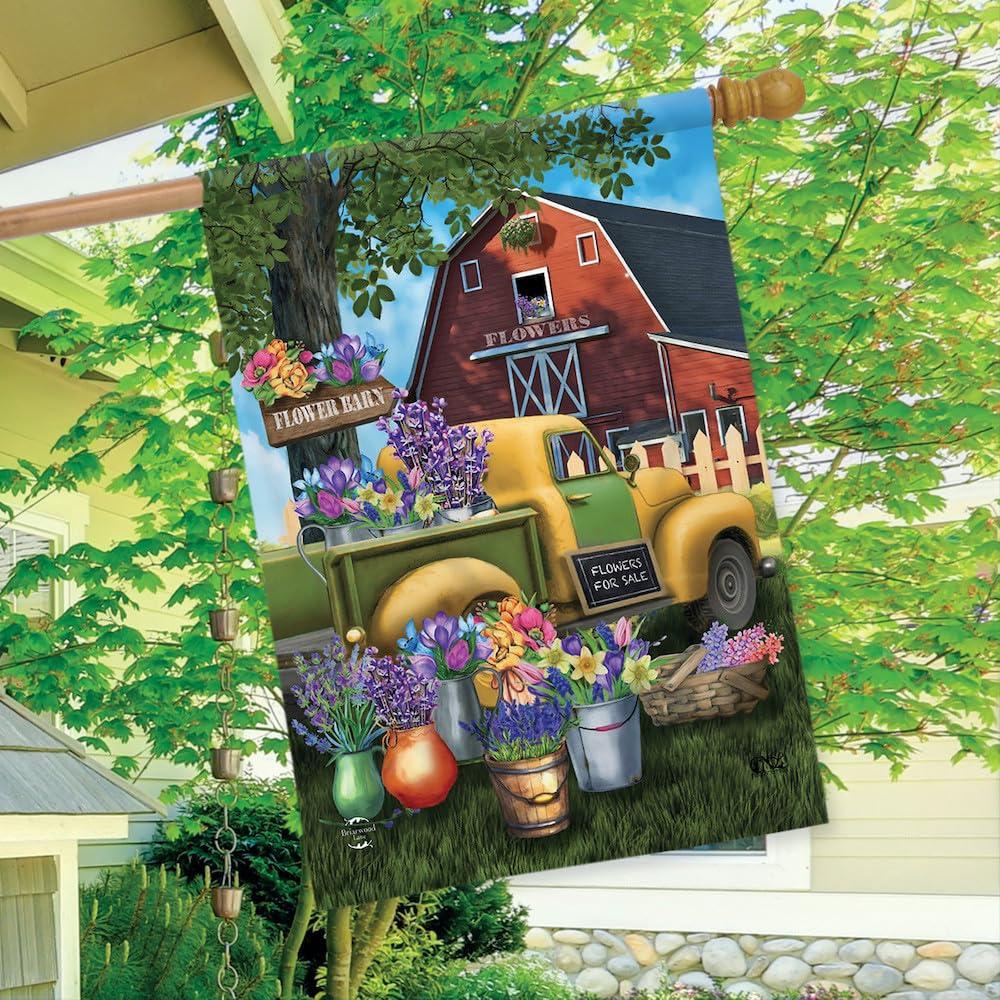 Briarwood Lane Spring House Flag 40x28 For Outdoor Pansies Seasonal For Spring House Flag