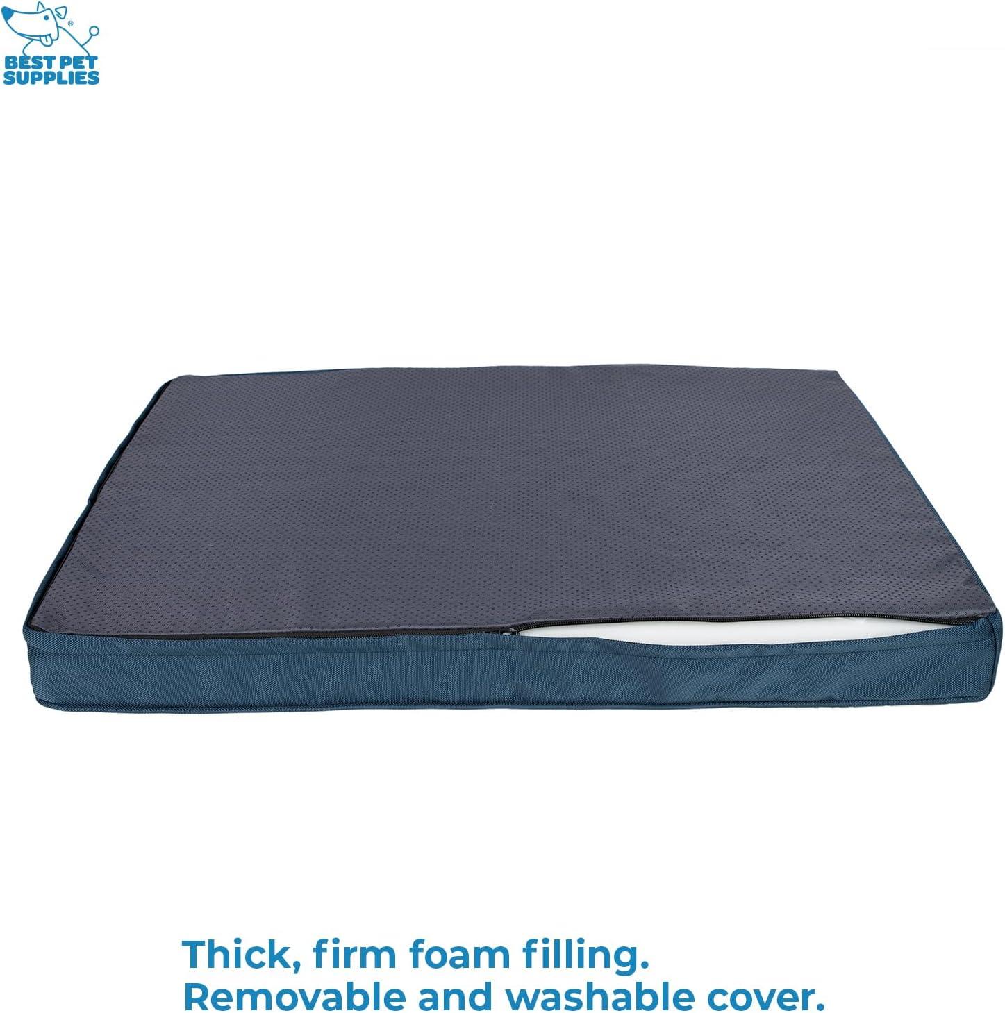 Best Pet Supplies Best Pet Supplies Dog Crate Mat with Waterproof Exterior, Orthopedic Foam, and Sherpa Cover - Blue