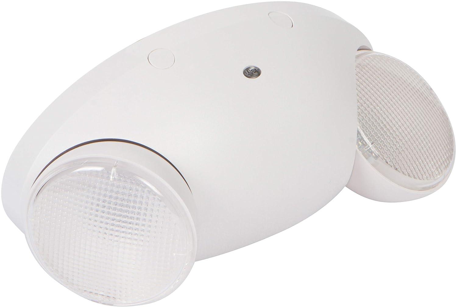 White Thermoplastic LED Emergency Light with Dual Heads