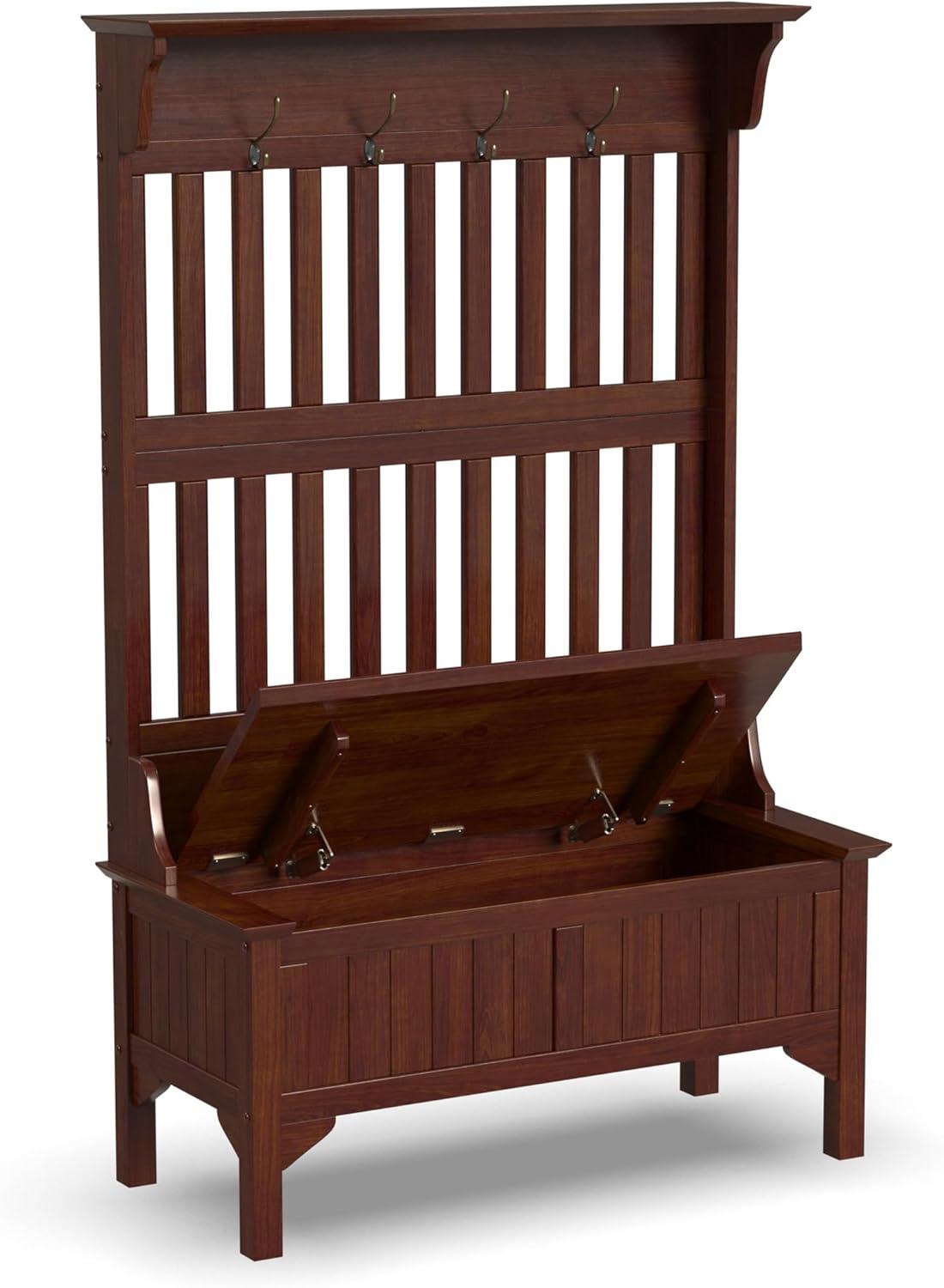 Homestyles General Line Hardwood Hall Tree with Lift-Up Storage Seat in Cherry