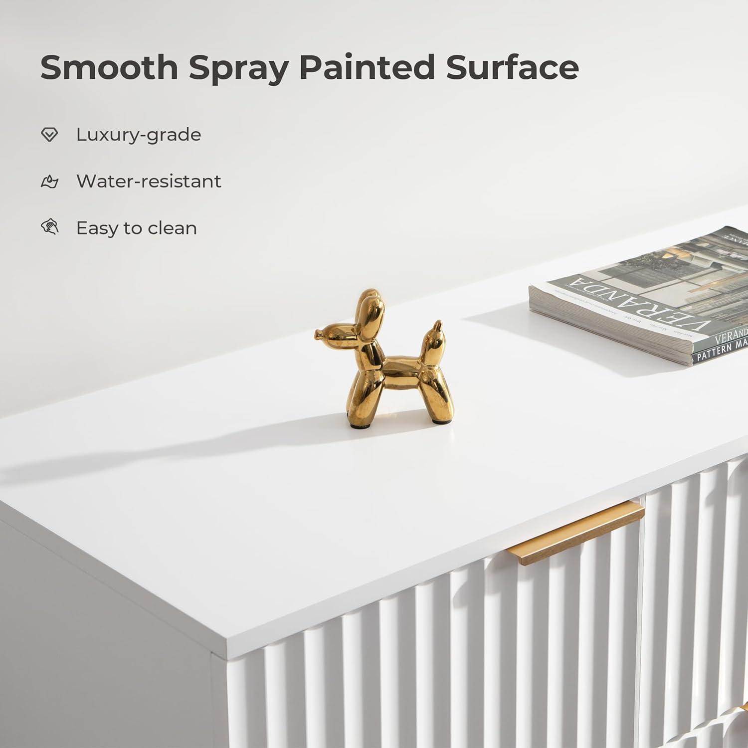 SICOTAS Sideboard Buffet Cabinet with 3 Drawers and 2 Doors, 2 Adjustable Shelves