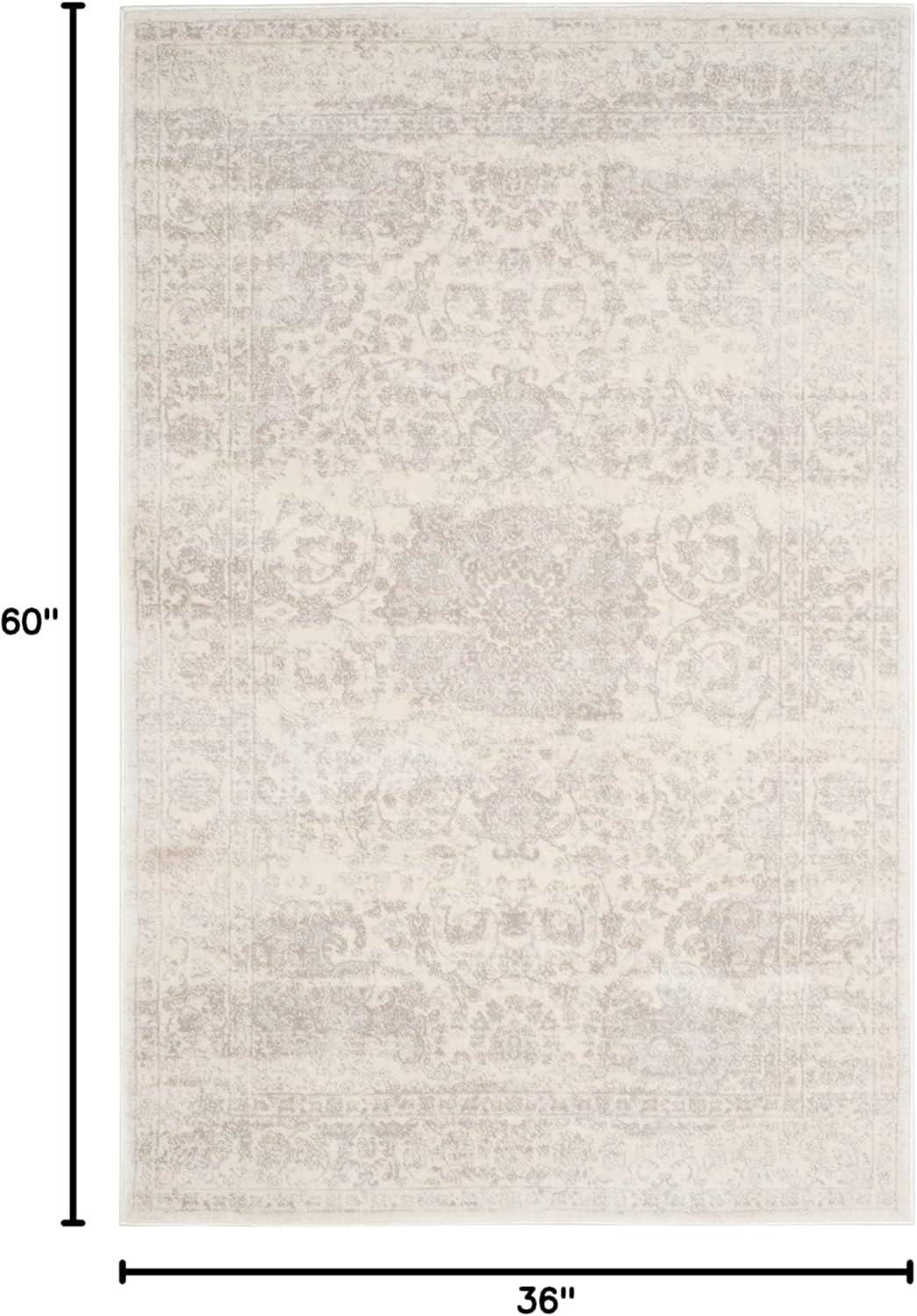 Carnegie CNG631 Power Loomed Area Rug - Cream/Light Grey - 3'x5' - Safavieh.