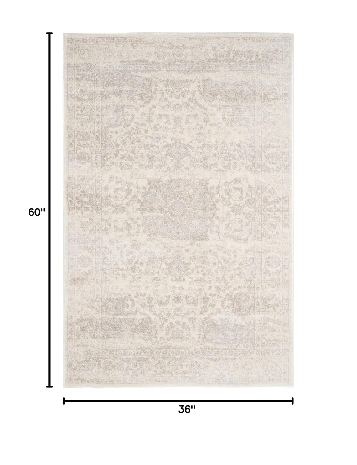 Carnegie CNG631 Power Loomed Area Rug - Cream/Light Grey - 3'x5' - Safavieh.