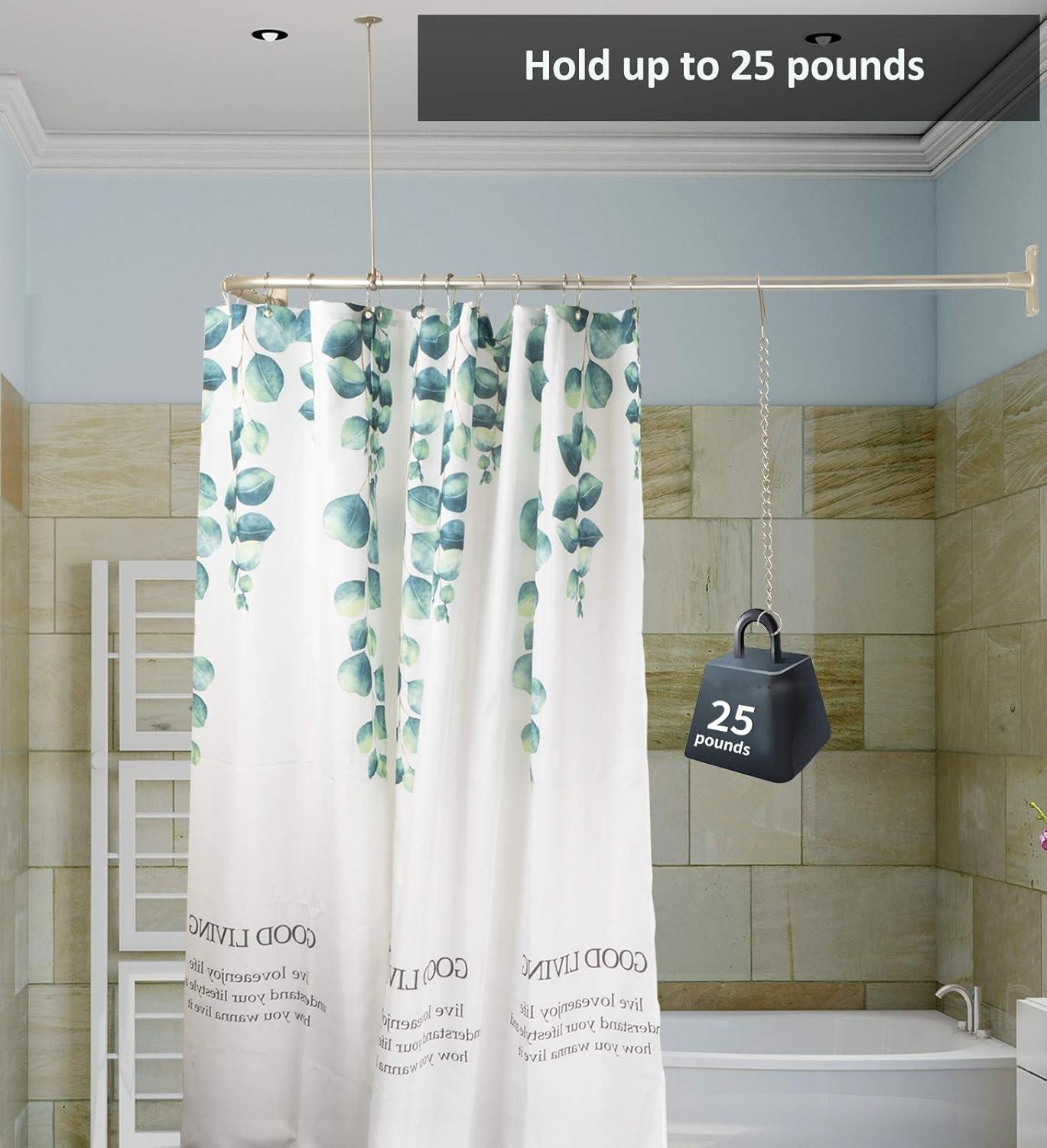 Blooming 62'' L-Shaped Drill / Screw Shower Curtain Rod