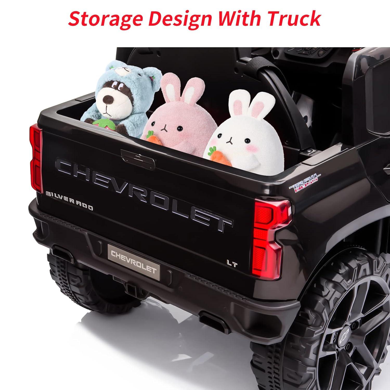 Jojoka 12V Licensed Chevrolet Silverado GMC Ride on Truck Car for Kids Battery Powered Electric Toys Vehicles with Remote Control, LED Light, Bluetooth, Spring Suspension, for 3-8 Years Old, Pink