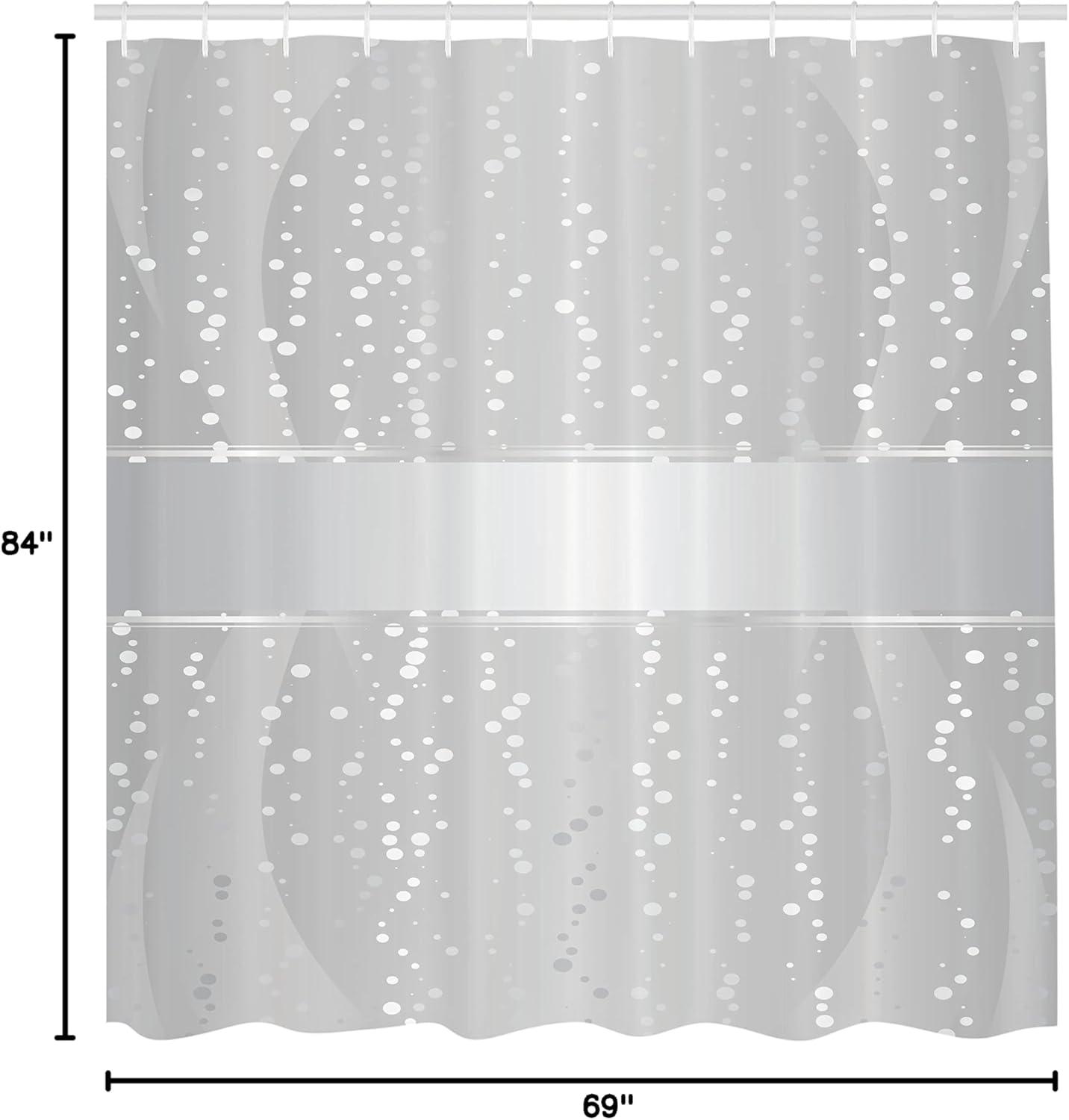 Ambesonne Grey Shower Curtain, Waves Dots Xmas, 69"Wx84"L, Grey White