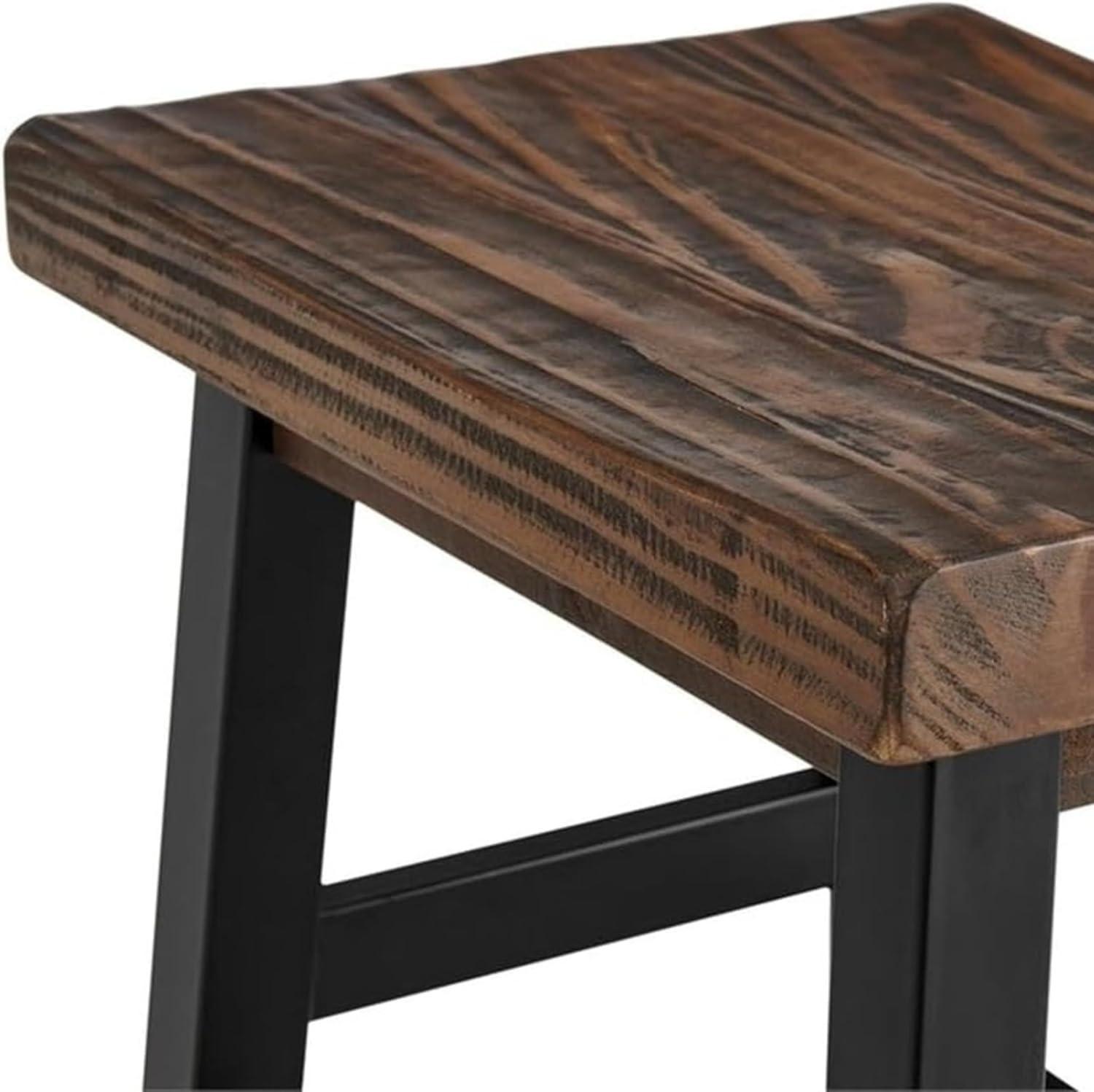 26" Pomona Reclaimed Wood Counter Height Barstool with Metal Legs Brown - Alaterre Furniture