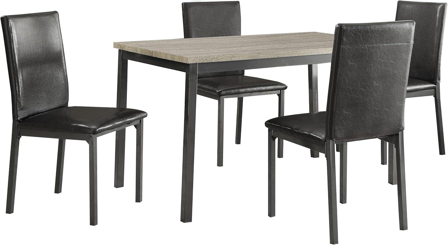 Coaster Garza 5-piece Wood Top Dining Room Set Weathered Gray and Black