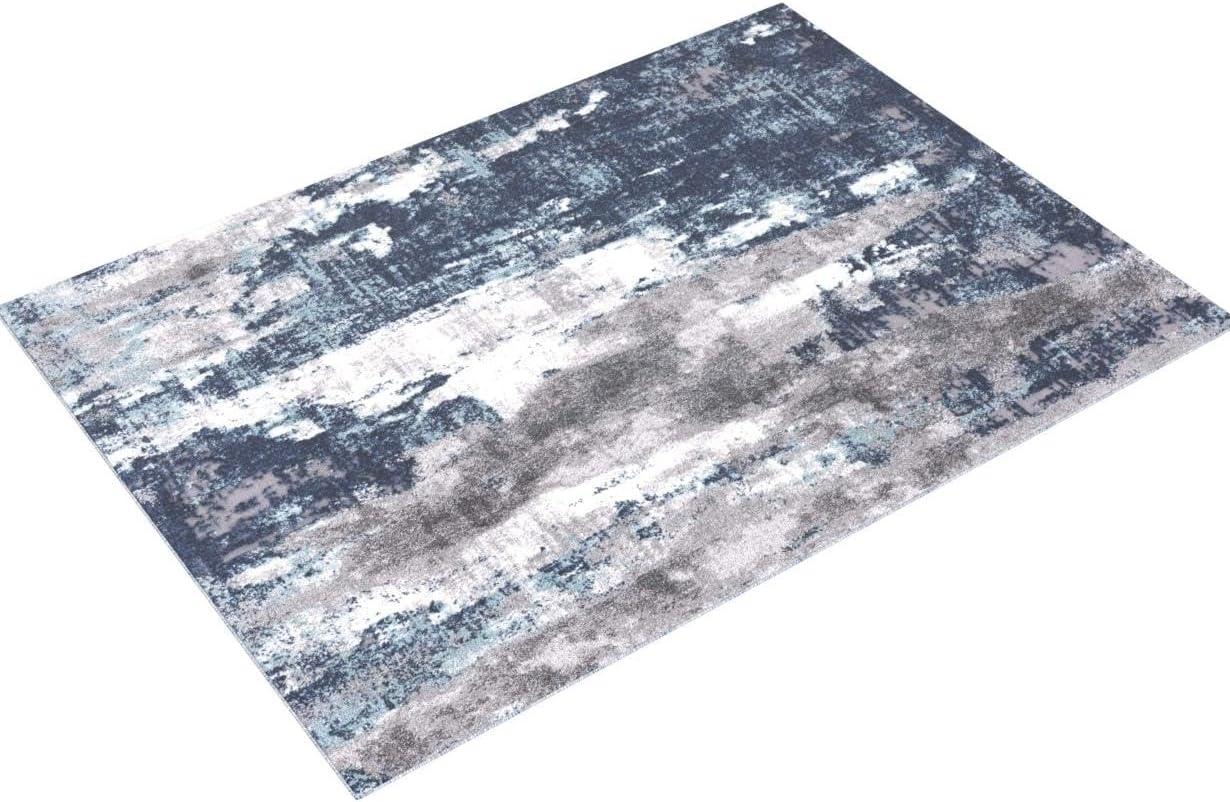 Luxe Weavers Euston Collection D.Blue-L.Blue 5x7 Modern Abstract Area Rug