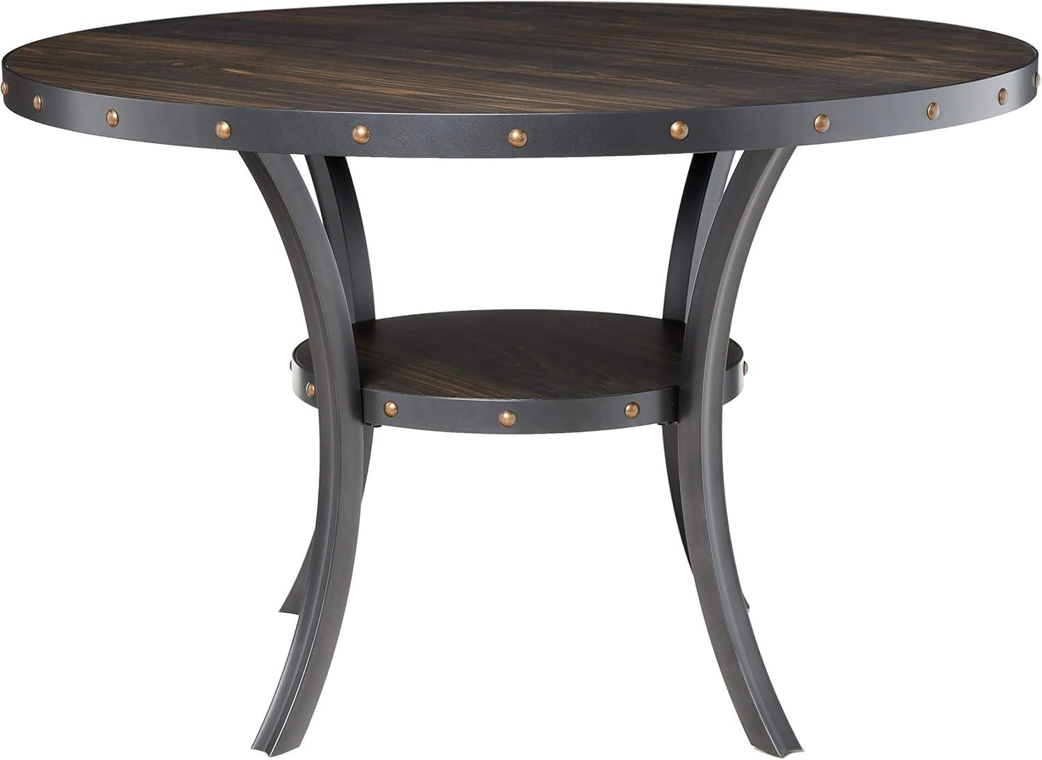 New Classic Furniture Crispin 48" Round Melamine Wood Dining Table in Gray