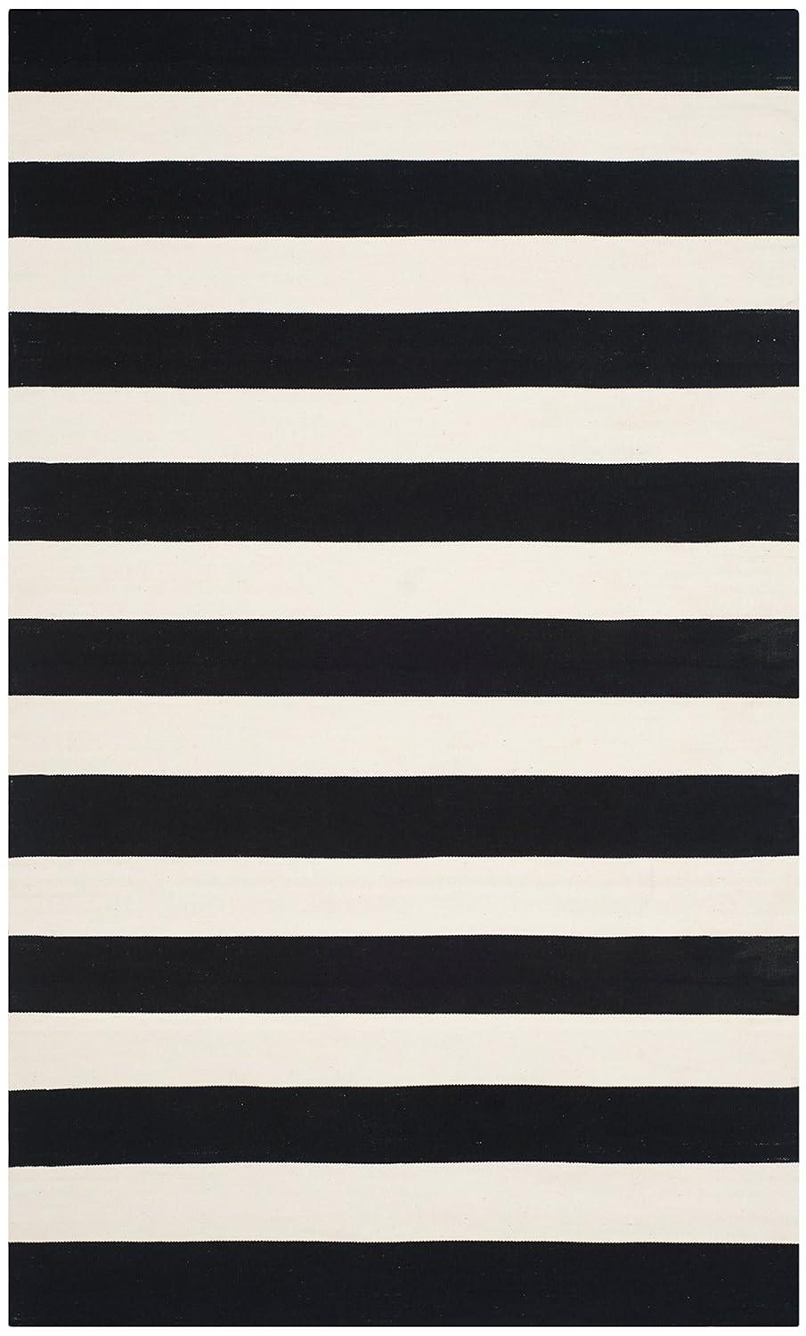 Montauk MTK712 Hand Woven Indoor Accent Rug - Black/Ivory - 4'x6' - Safavieh
