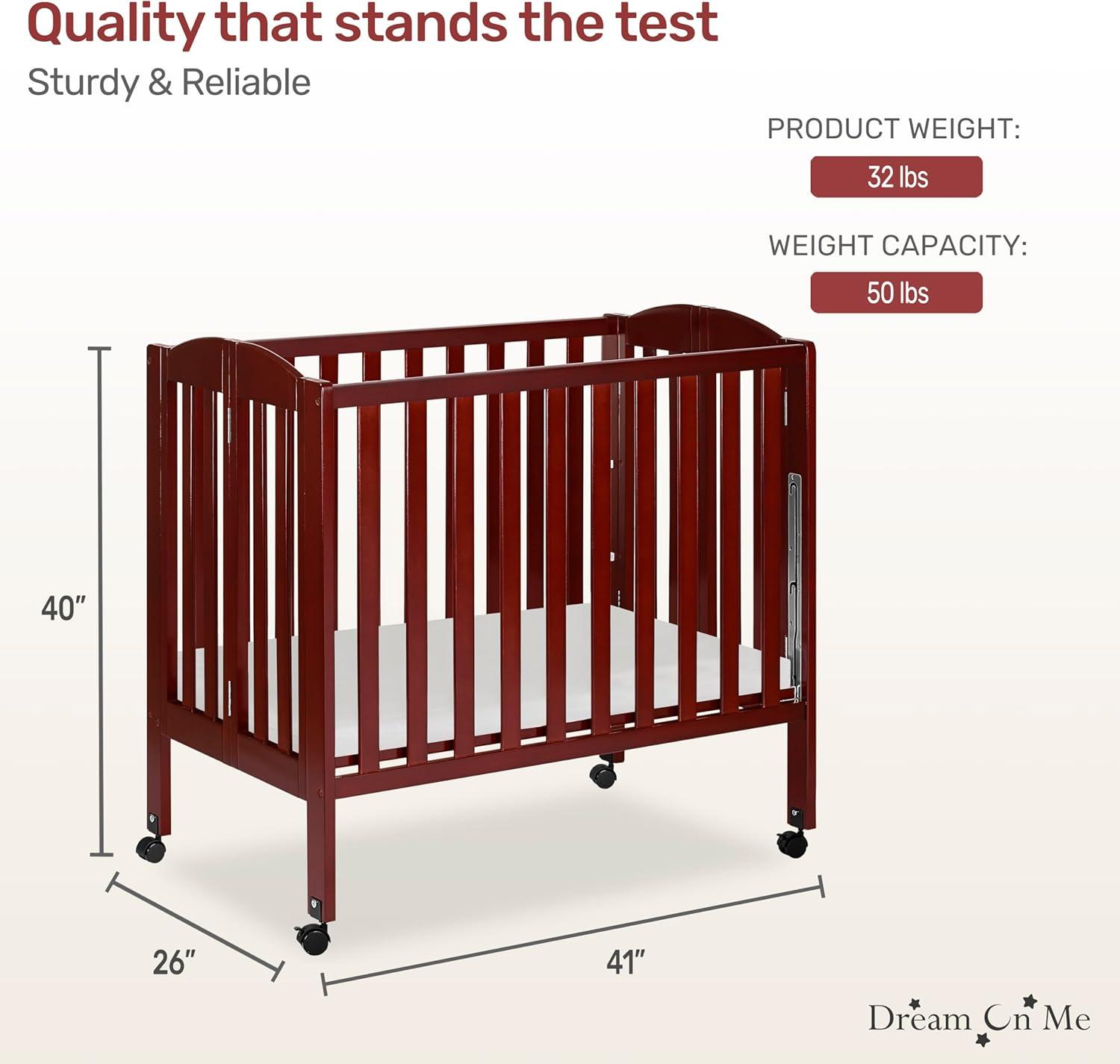 Dream On Me 2-in-1 Mini Convertible Portable Crib